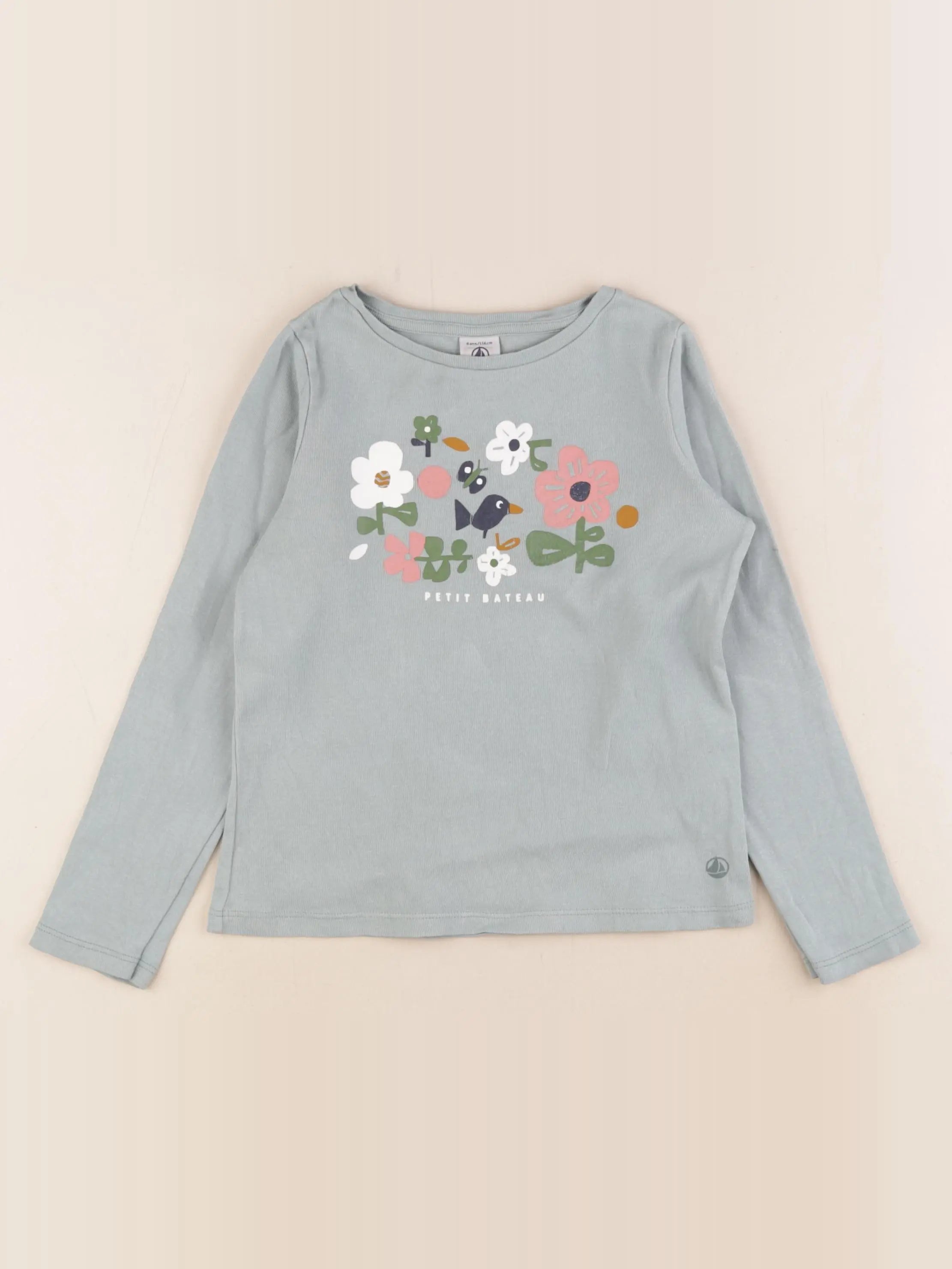 Petit Bateau - tee-shirt vert - 6 ans