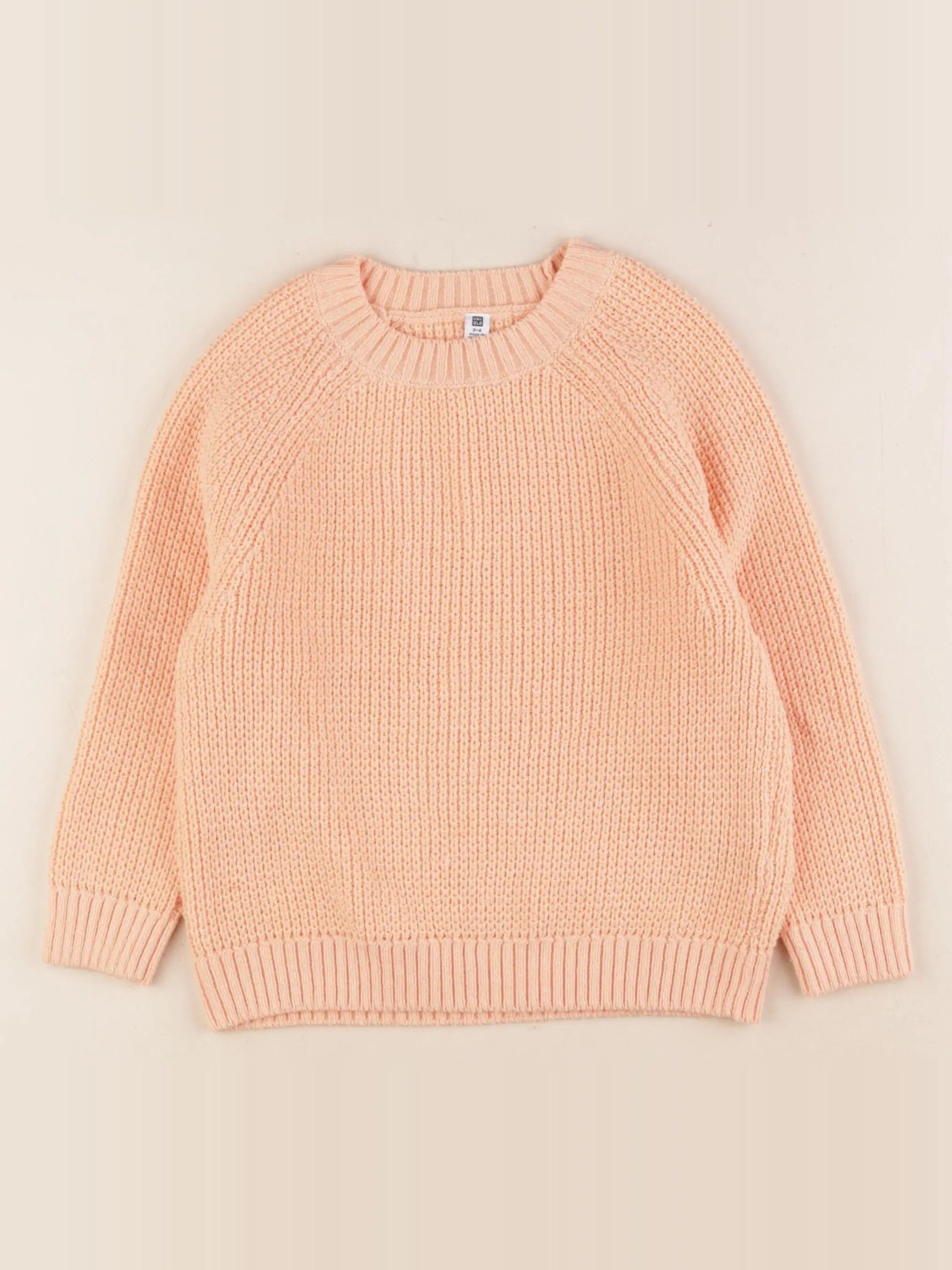 Uniqlo - pull orange - 3/4 ans