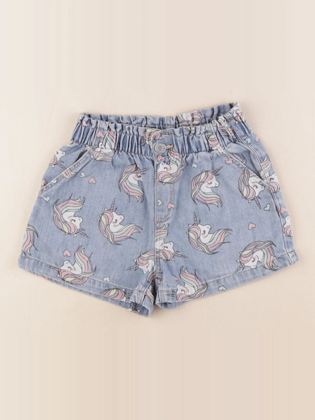 H&M - short bleu - 7/8 ans