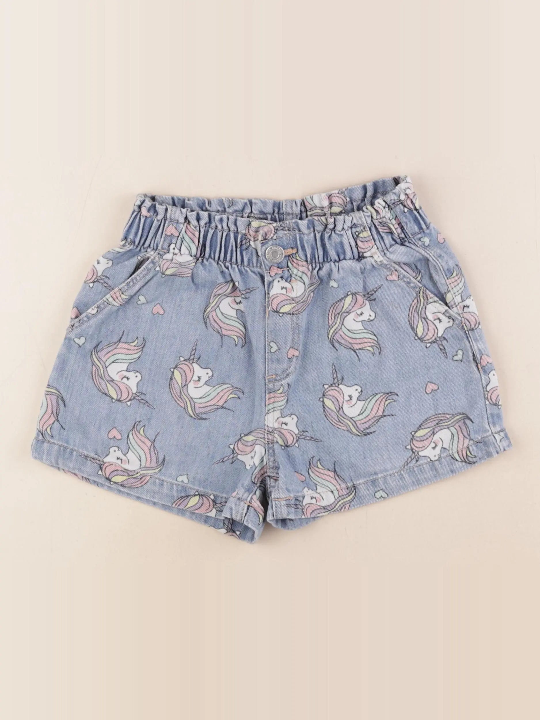 H&M - short bleu - 7/8 ans