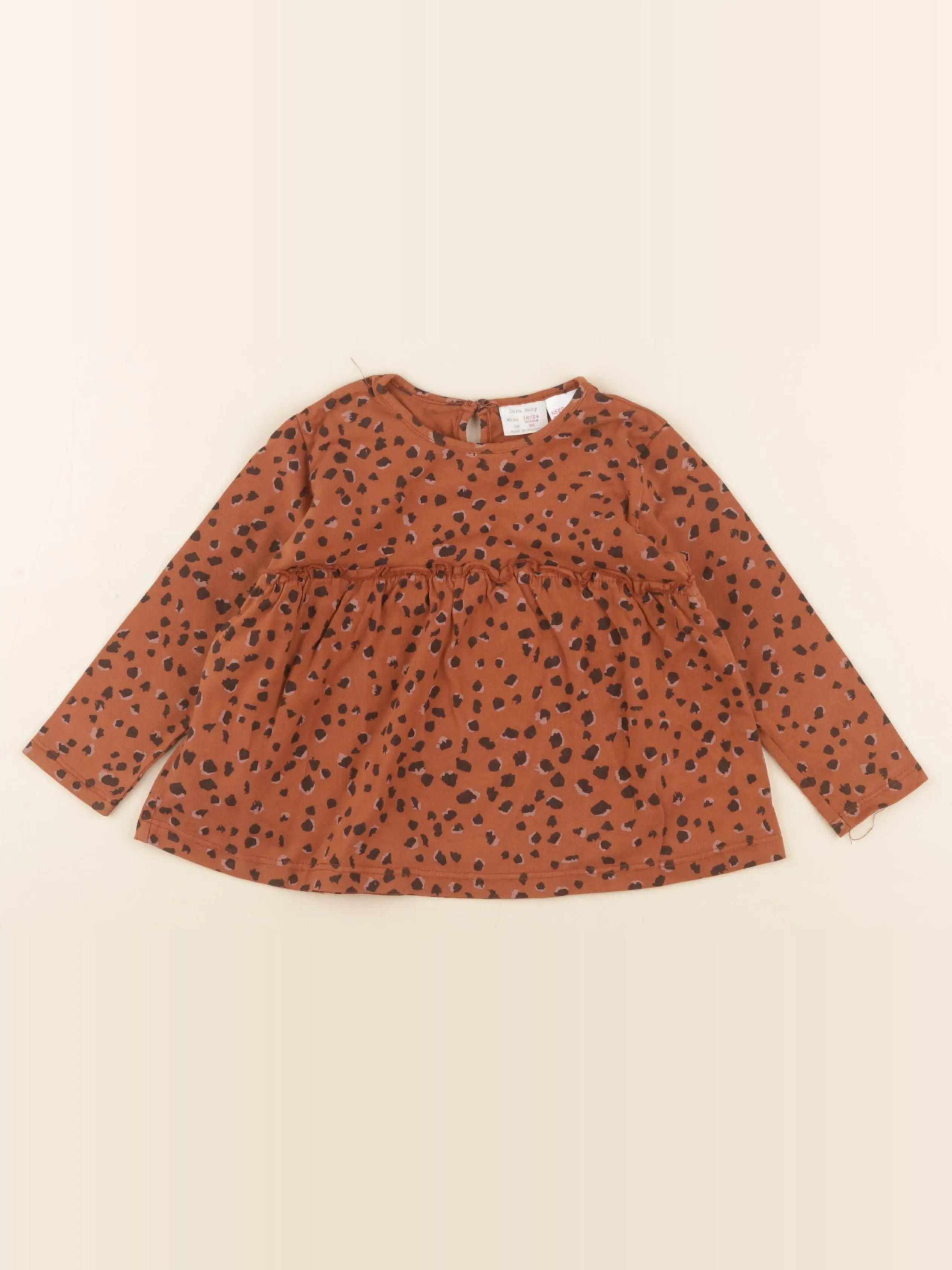 Zara - tee-shirt marron - 18/24 mois