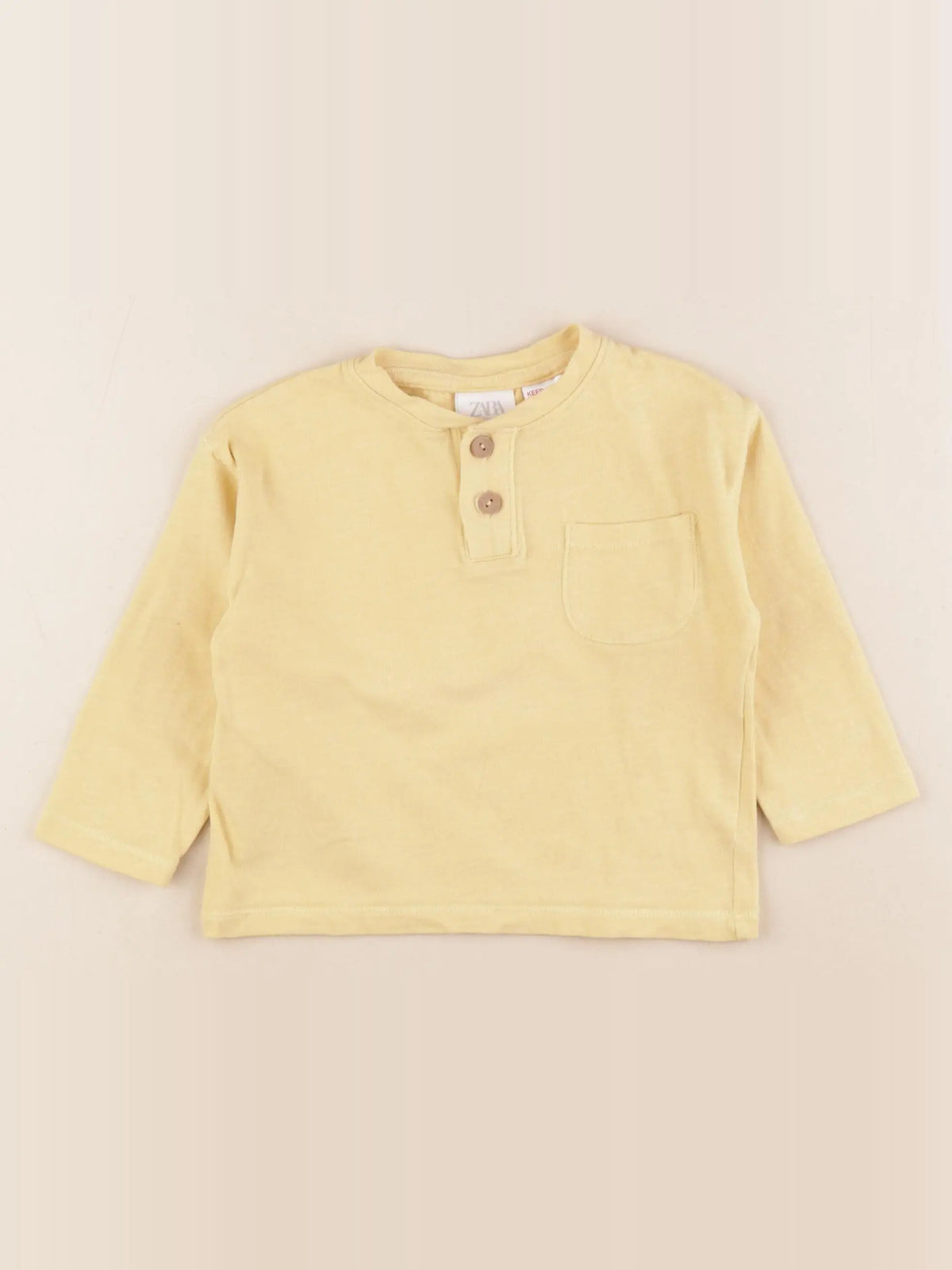Zara - tee-shirt jaune - 9/12 mois