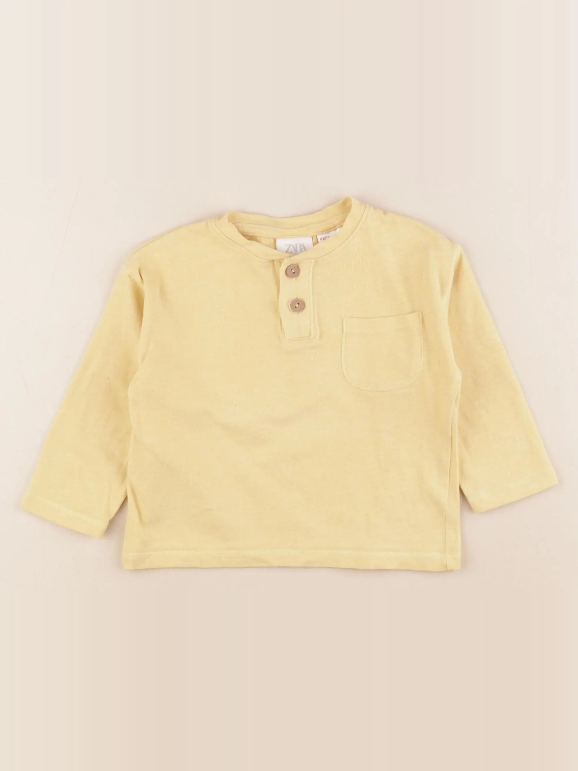 Zara - tee-shirt jaune - 9/12 mois