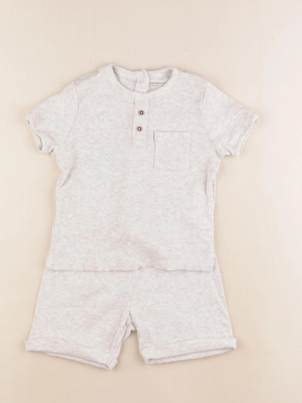 Vertbaudet - pyjama coton gris - 36 mois
