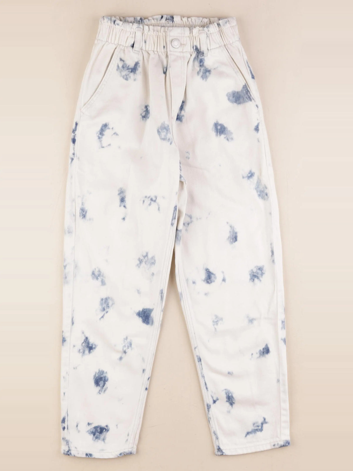 H&M - jean bleu, beige - 7/8 ans