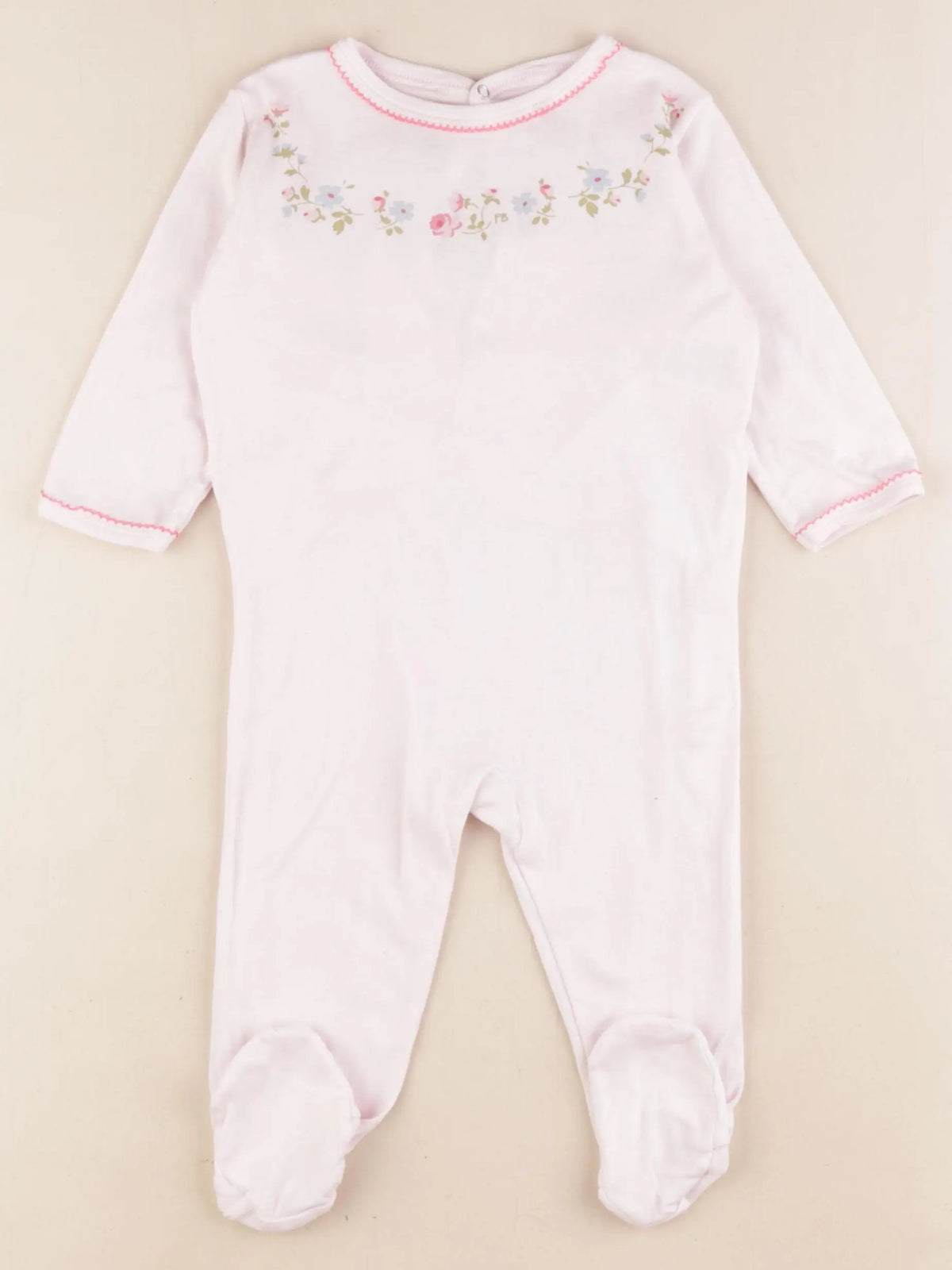 Petit Bateau - pyjama coton rose - 12 mois