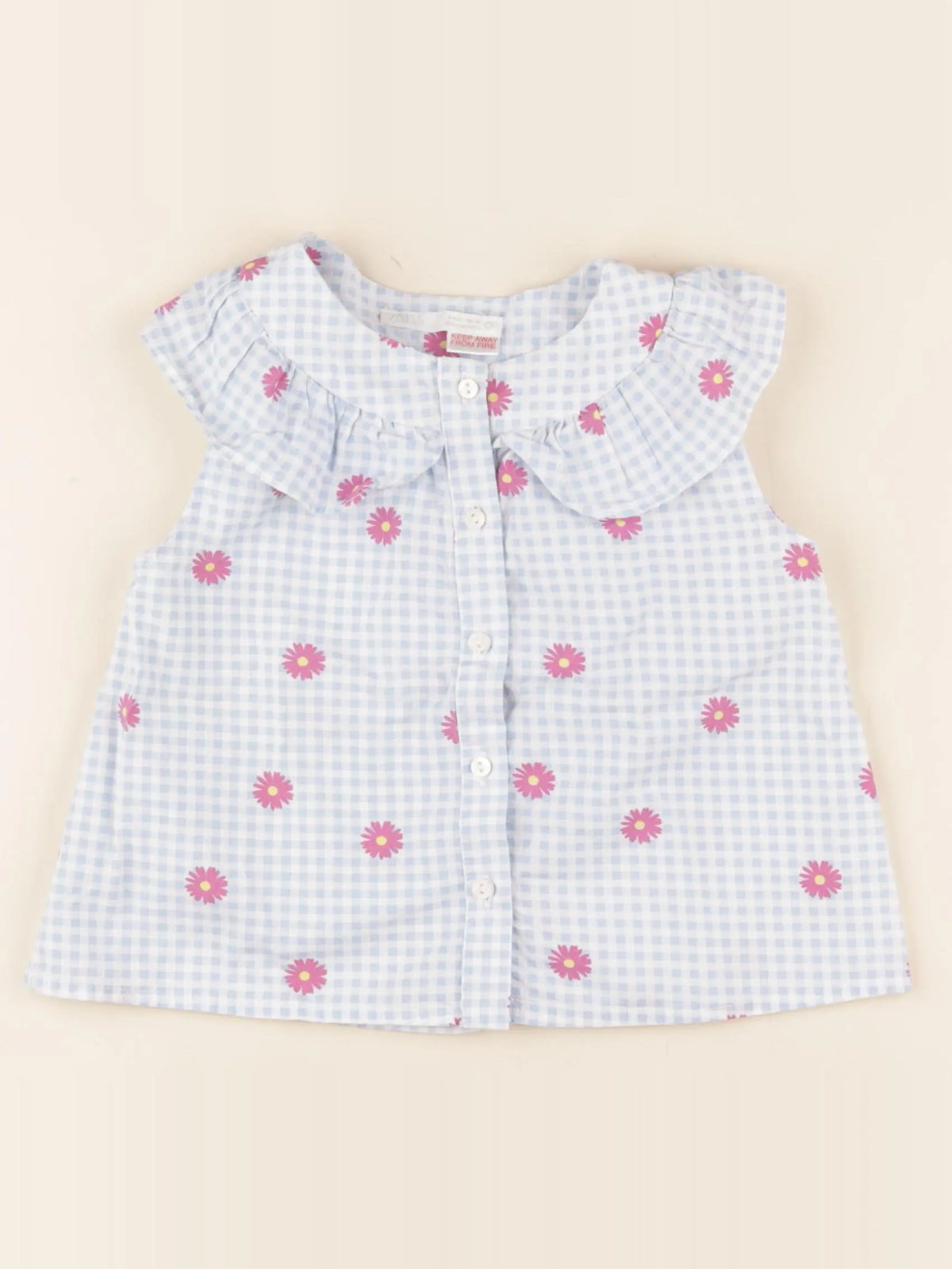 Zara - blouse bleu, blanc - 4 ans