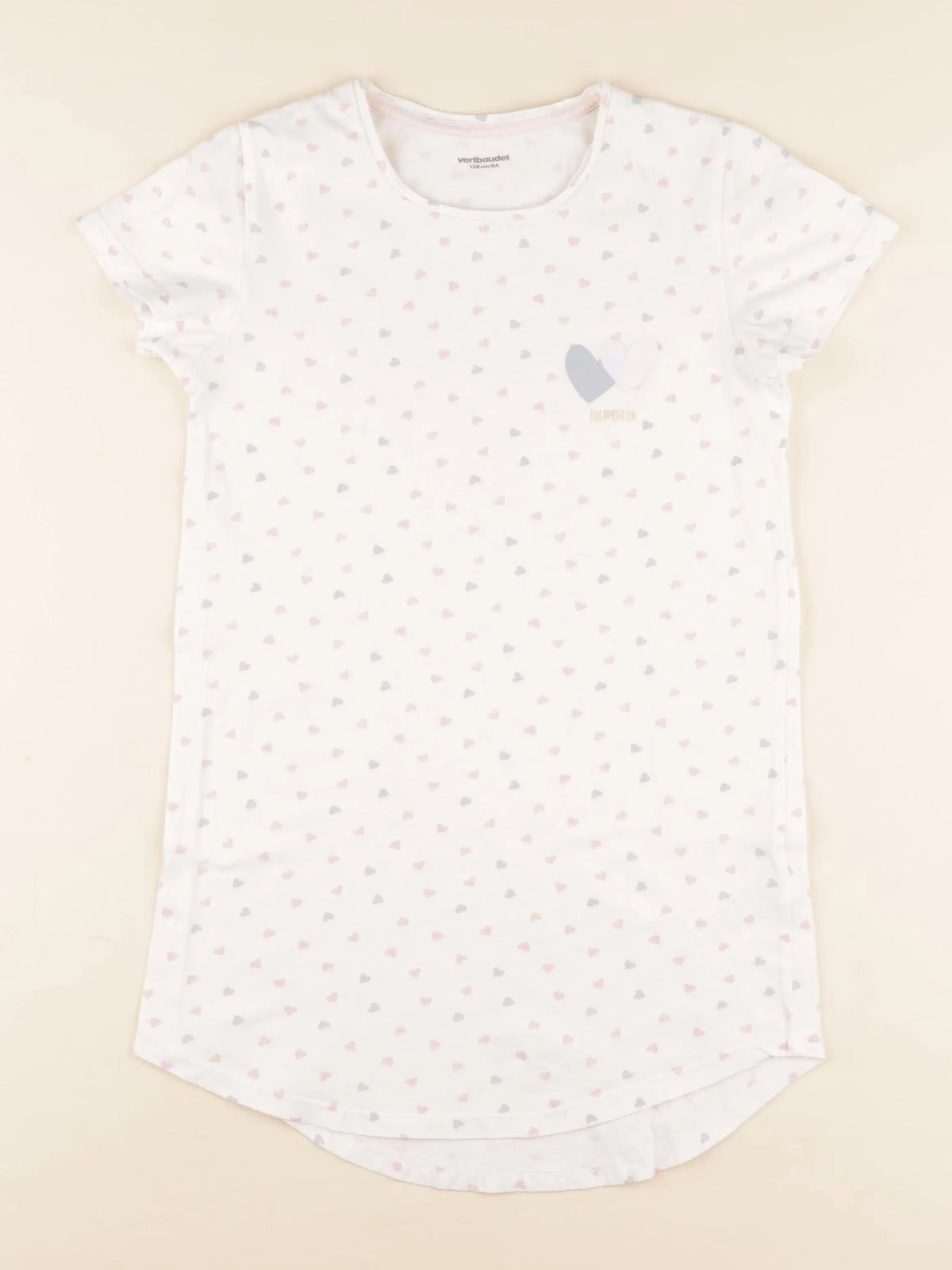 Vertbaudet - chemise de nuit coton blanc - 8 ans