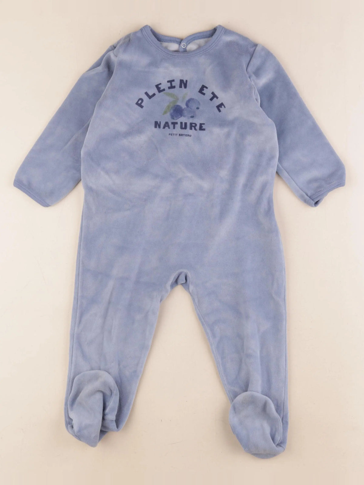 Petit Bateau - pyjama velours bleu - 2 ans