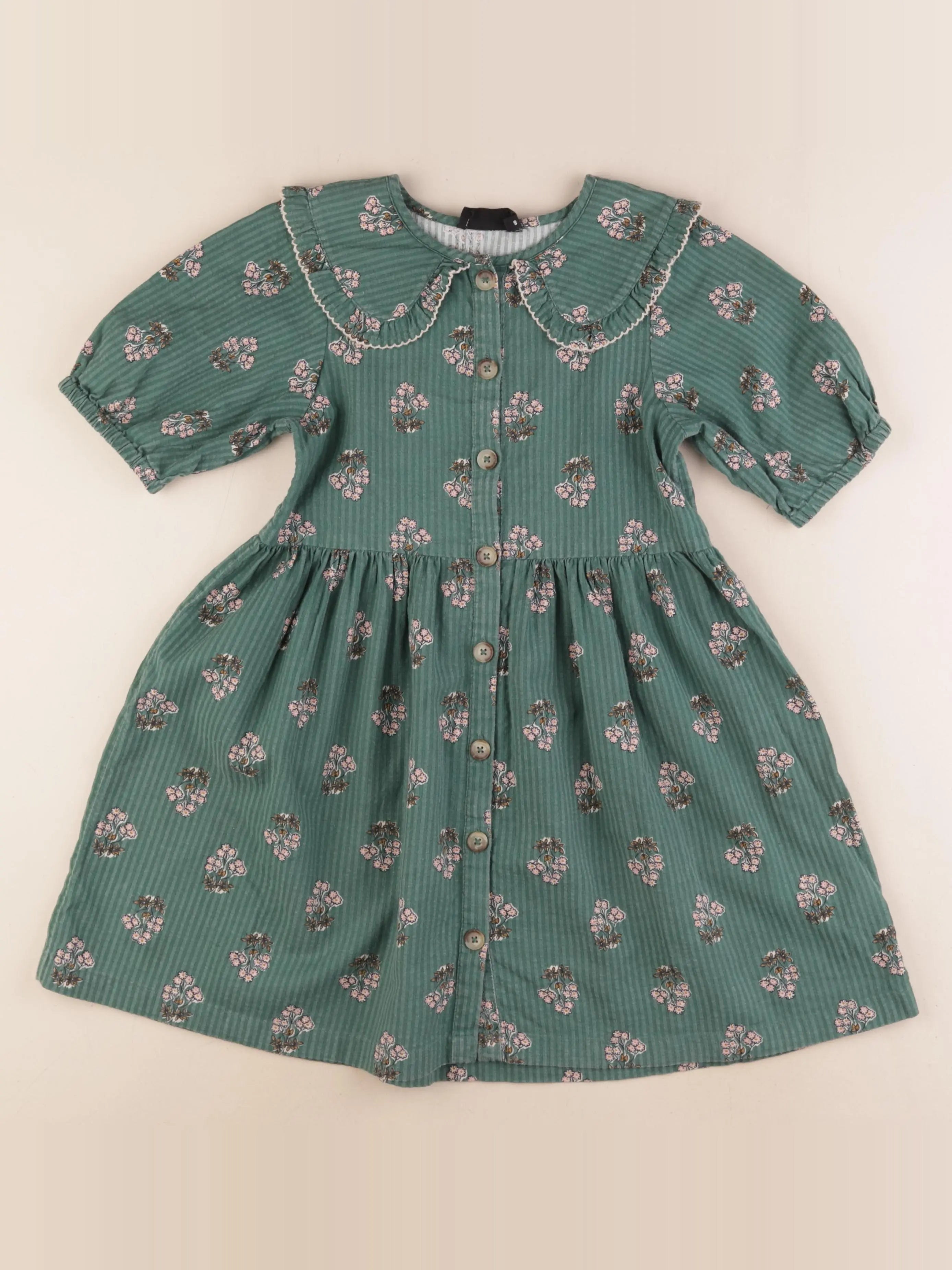 Monoprix - robe vert - 8 ans