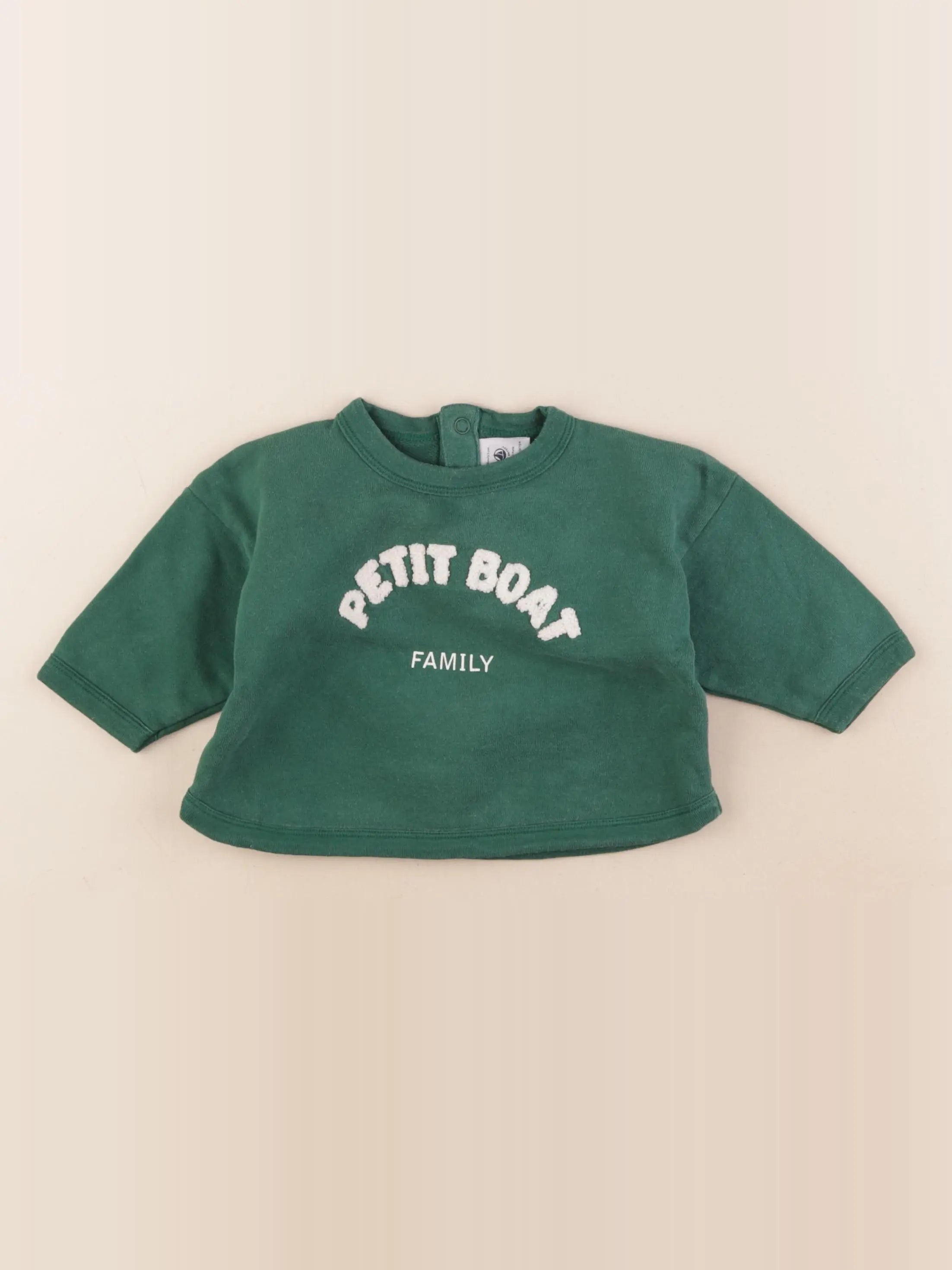 Petit Bateau - sweat vert - 6 mois
