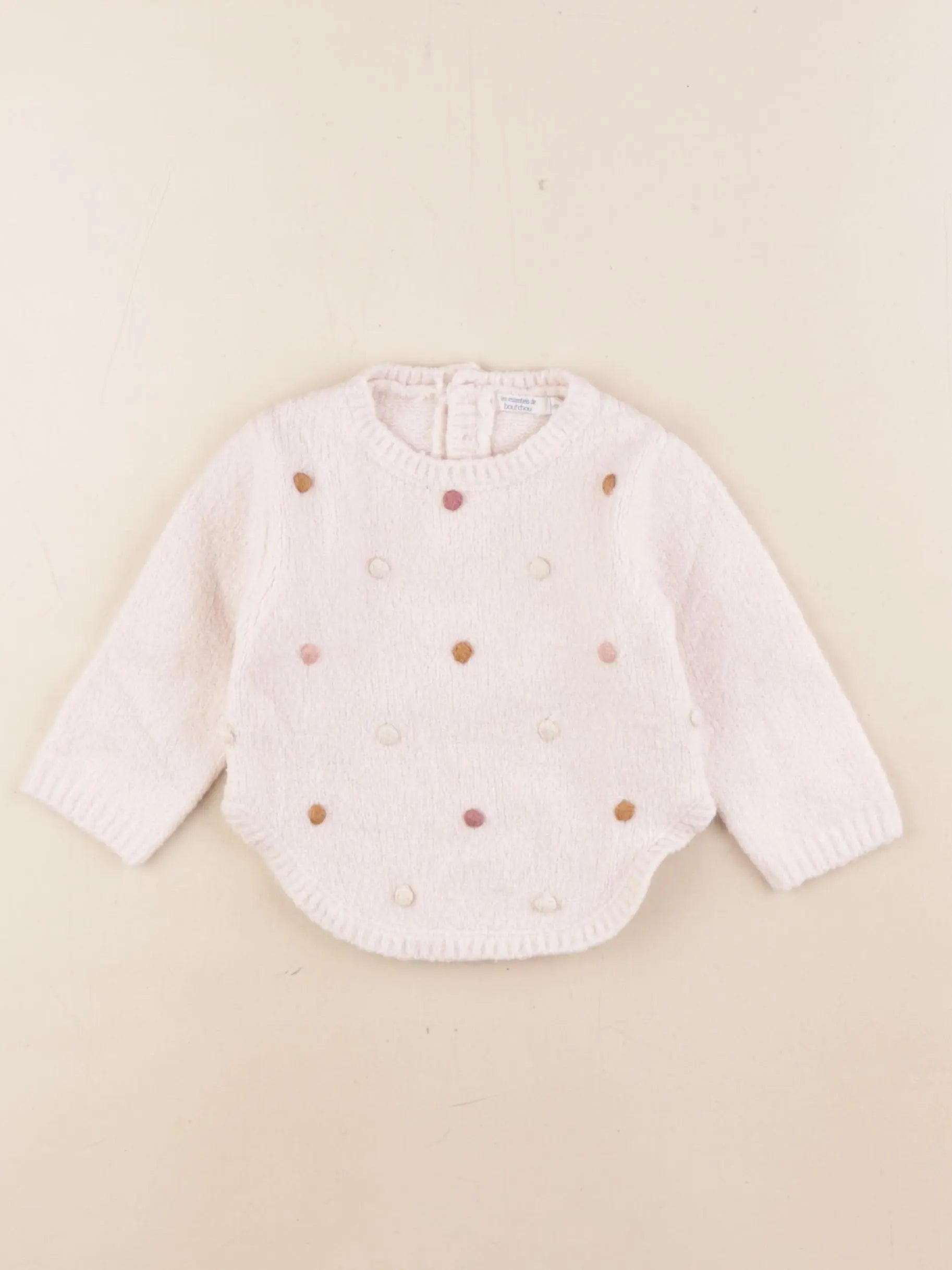 Boutchou - pull velours rose - 6 mois