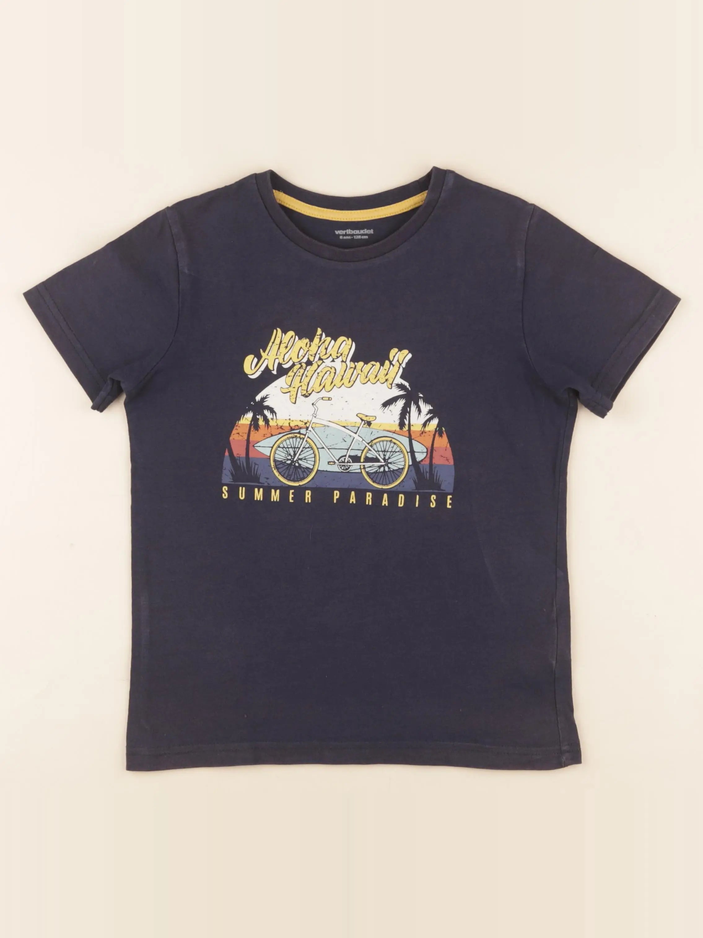 Vertbaudet - tee-shirt bleu - 8 ans