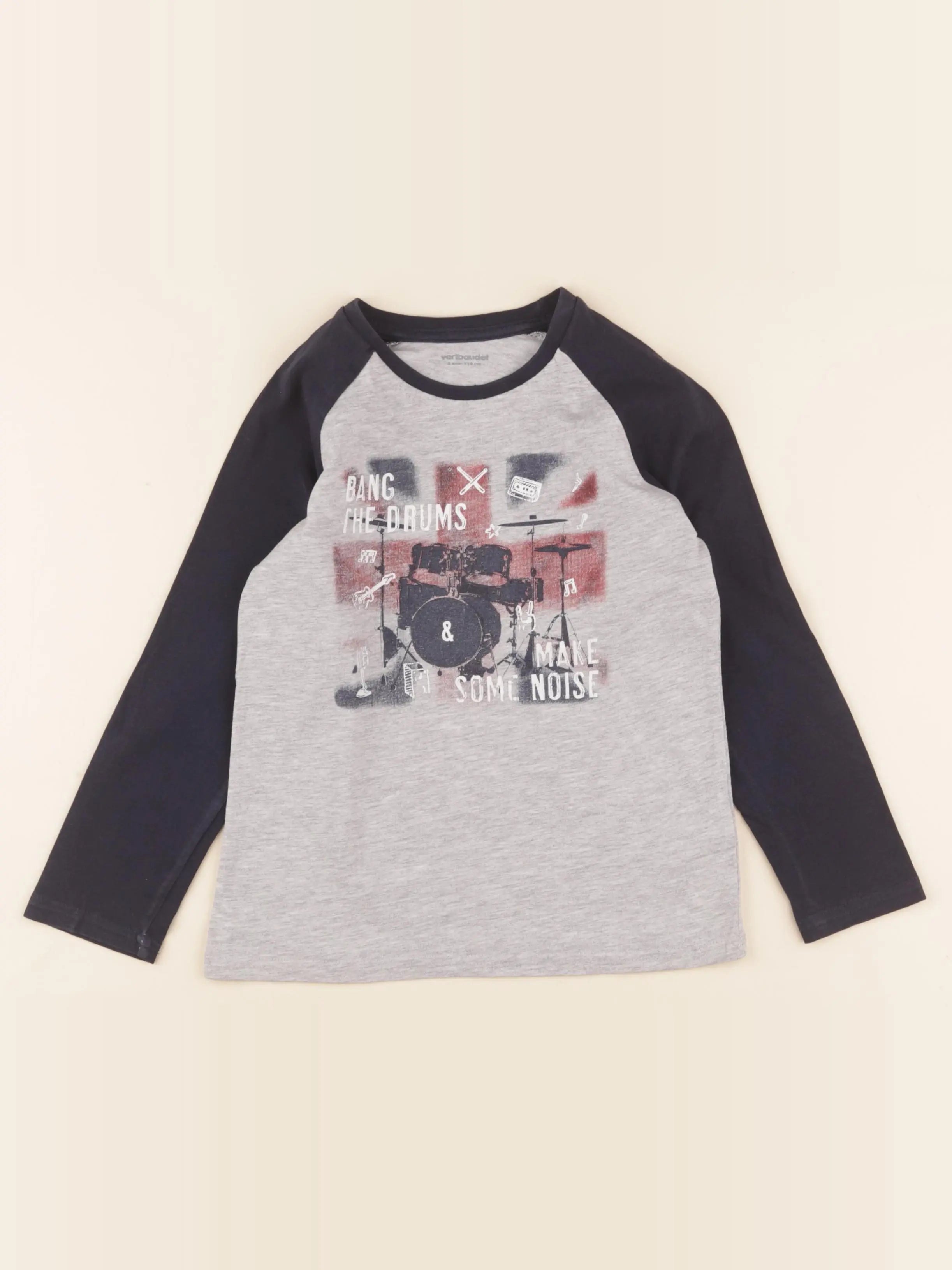 Vertbaudet - tee-shirt gris, bleu - 6 ans
