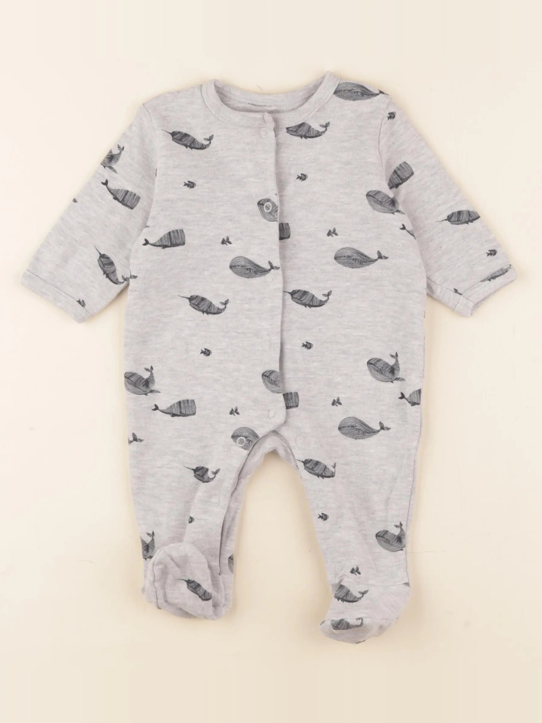 Vertbaudet - pyjama coton gris - 3 mois