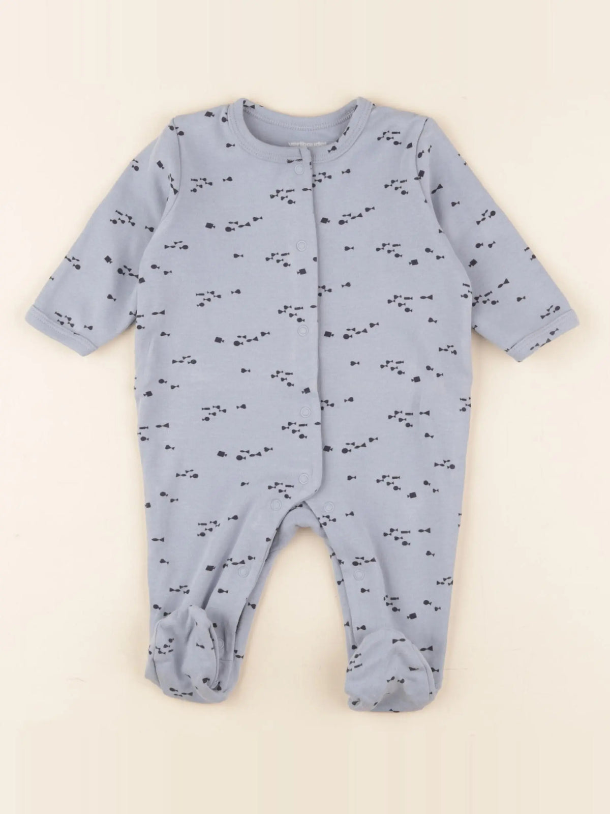 Vertbaudet - pyjama coton bleu - 3 mois