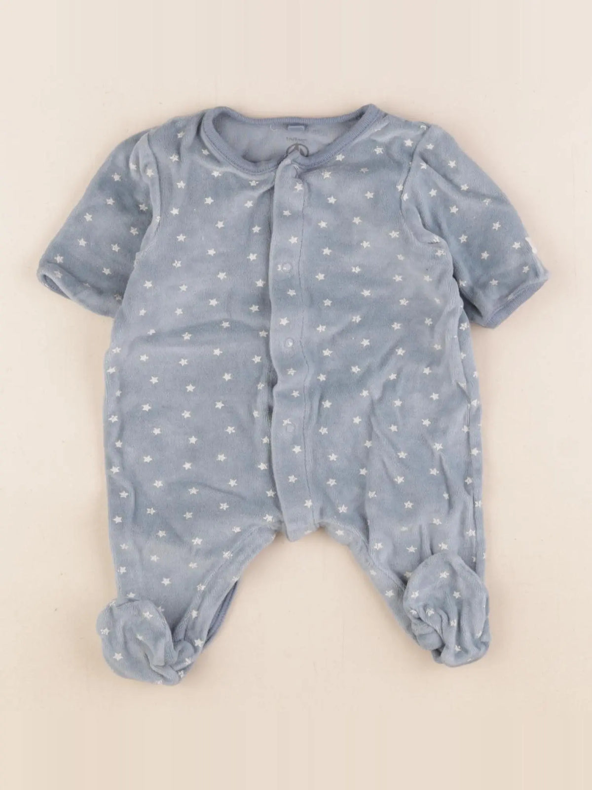 Petit Bateau - pyjama velours bleu - 1 mois