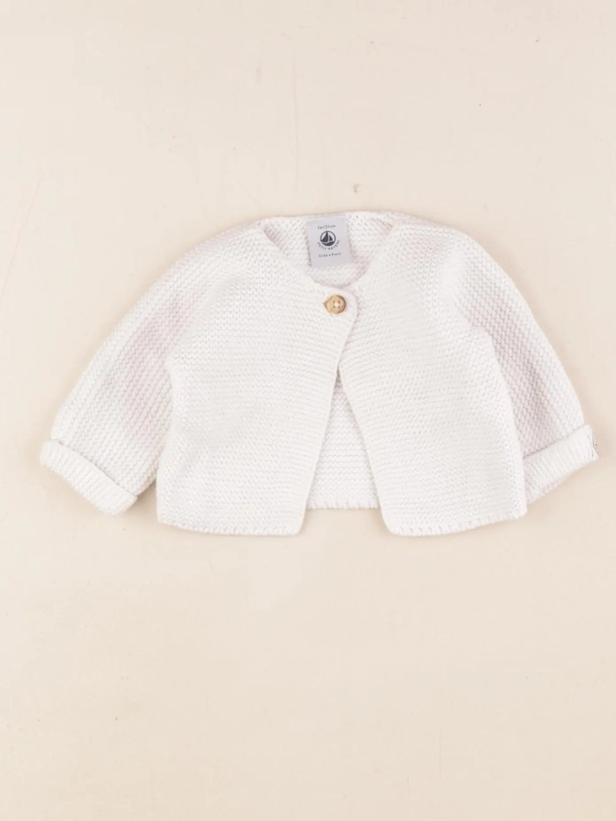 Petit Bateau - gilet blanc - 1 mois