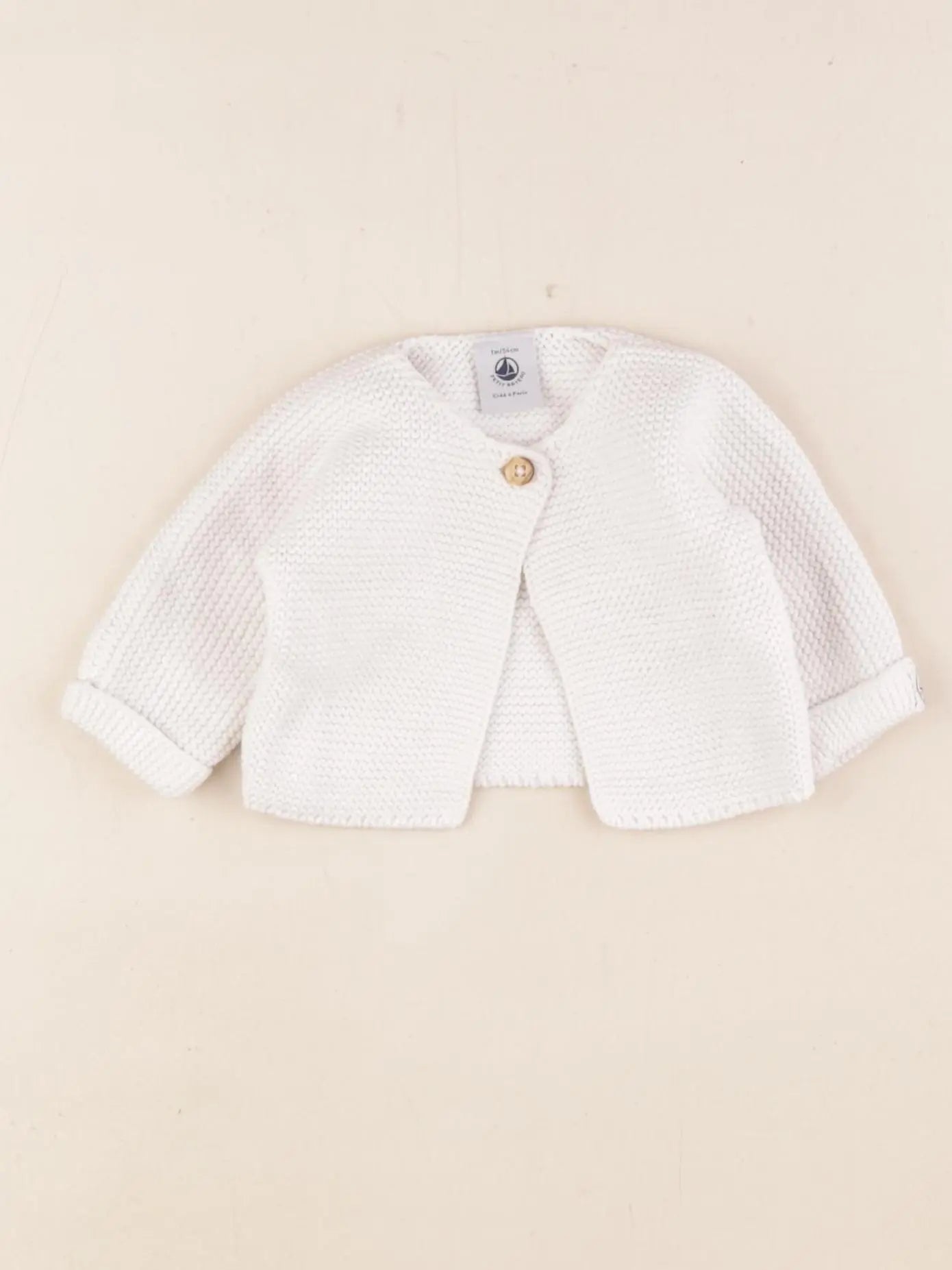 Petit Bateau - gilet blanc - 1 mois