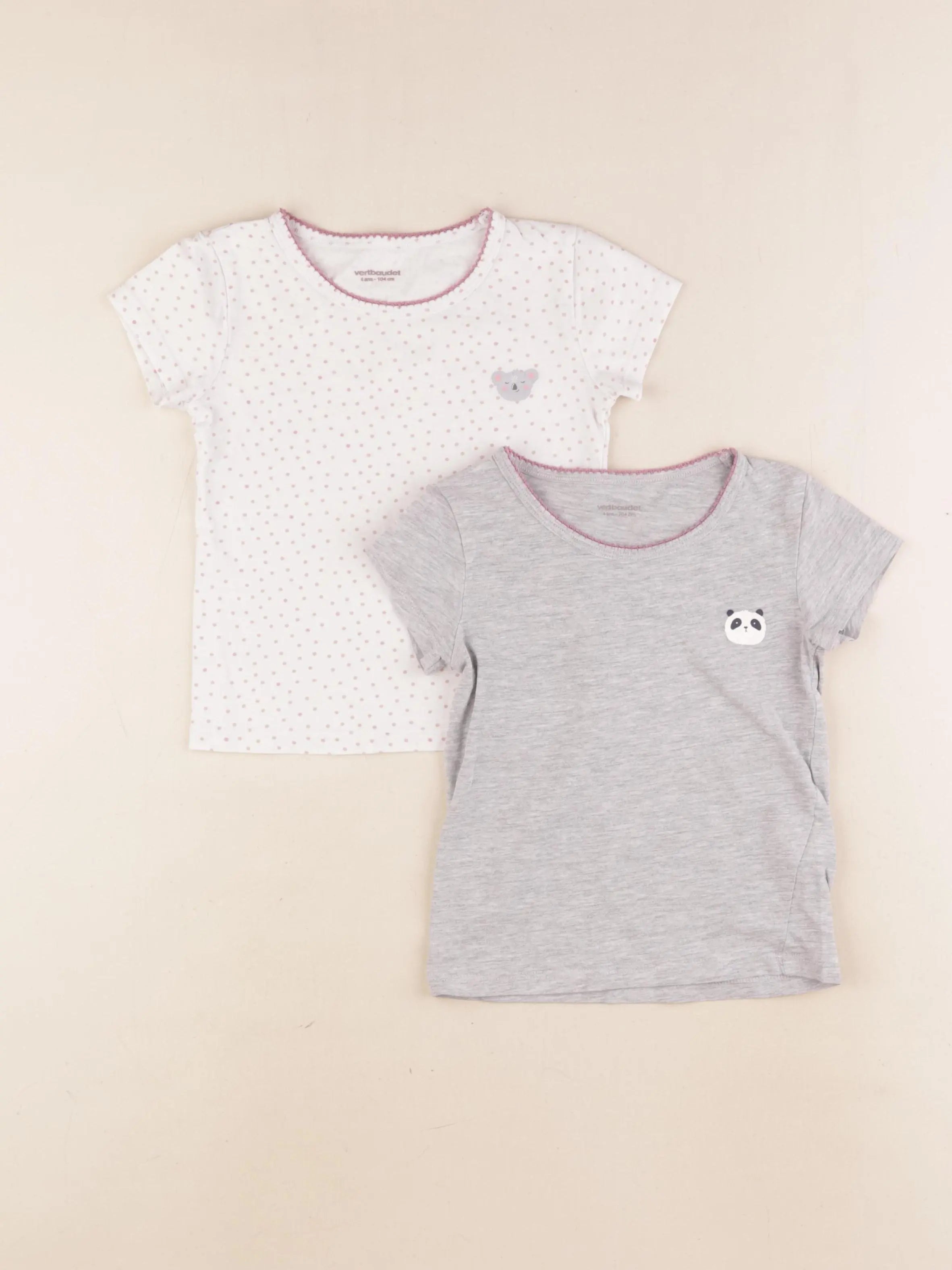 Vertbaudet - lot de 2 maillots de corps gris, blanc - 4 ans