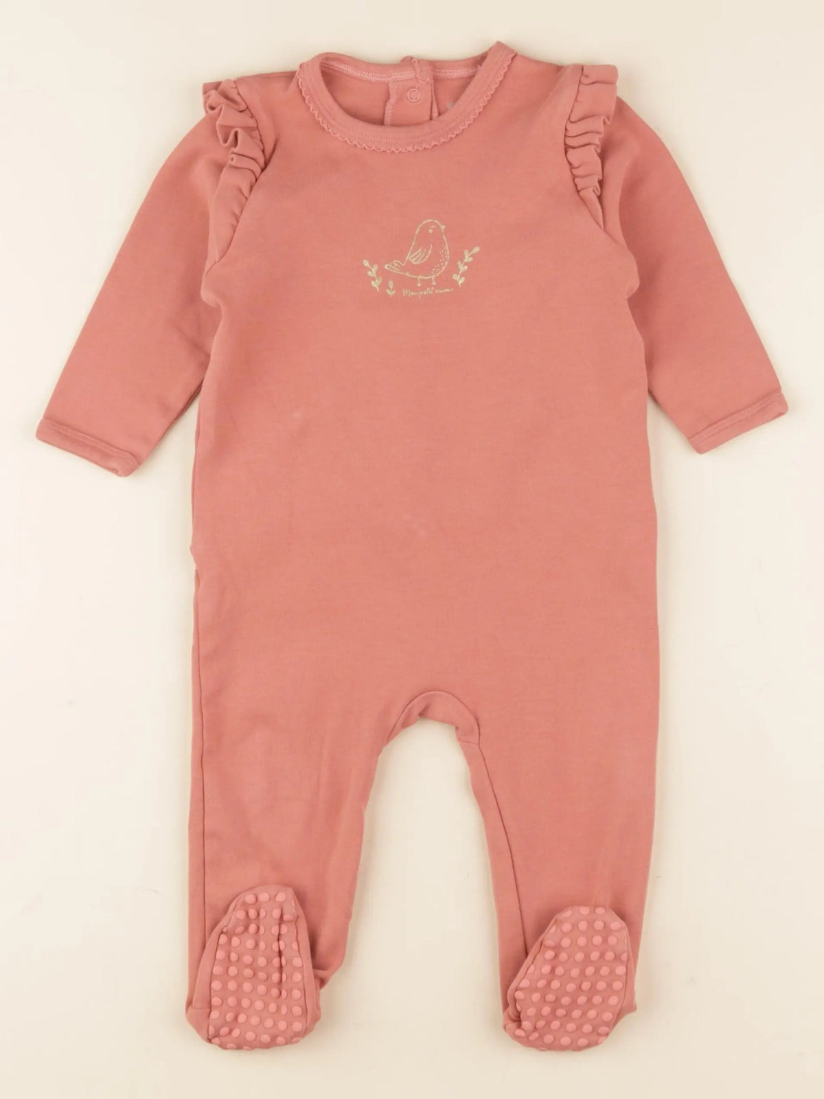 Vertbaudet - pyjama coton rose, or - 12 mois