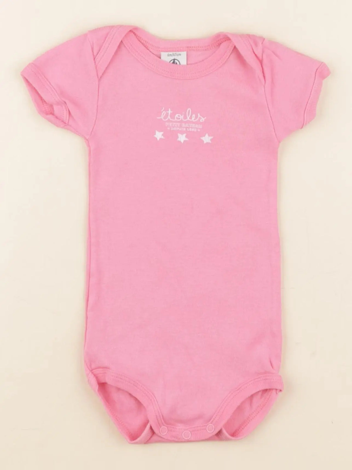 Petit Bateau - body rose - 6 mois