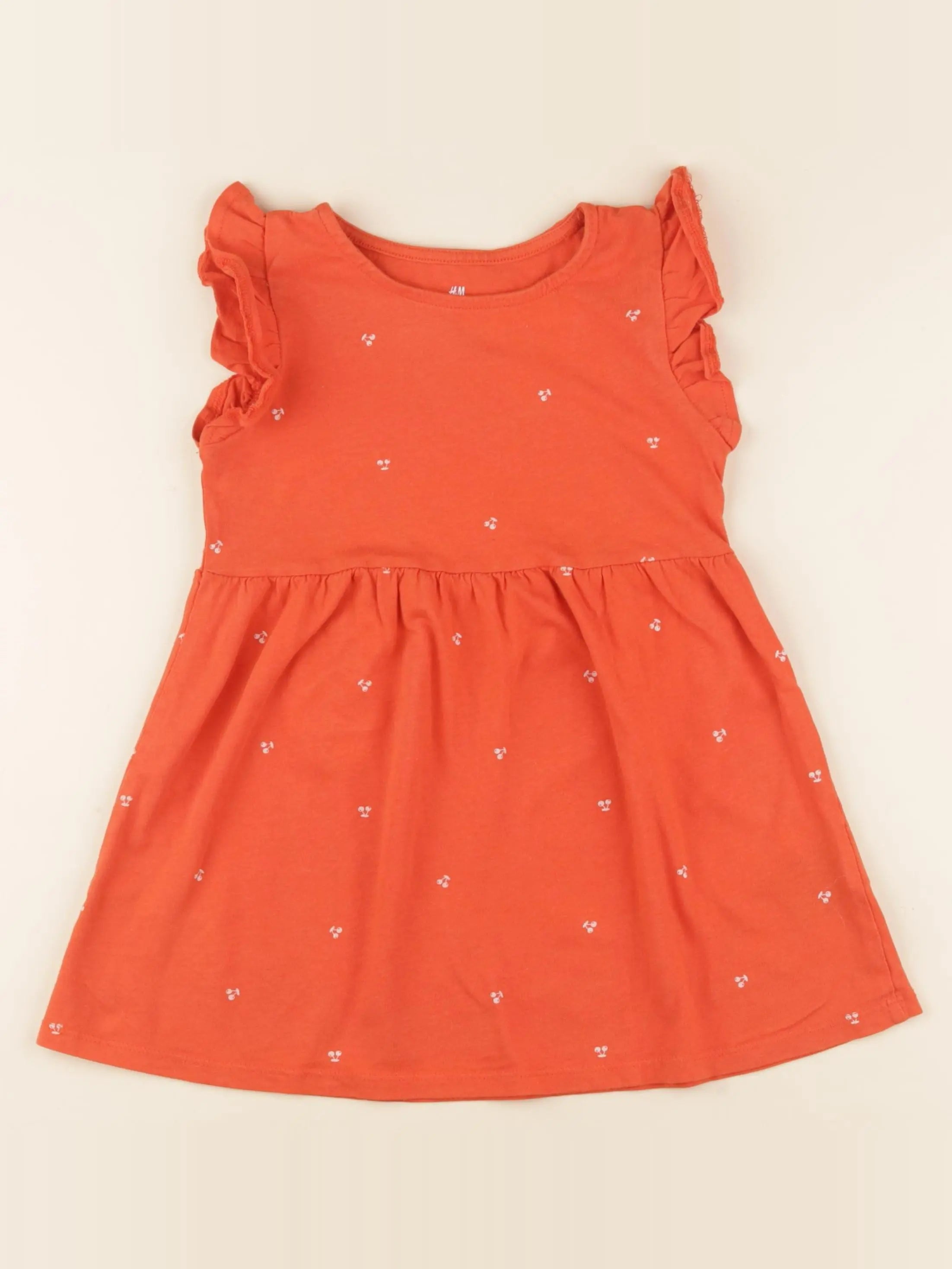 H&M - robe orange - 2/4 ans