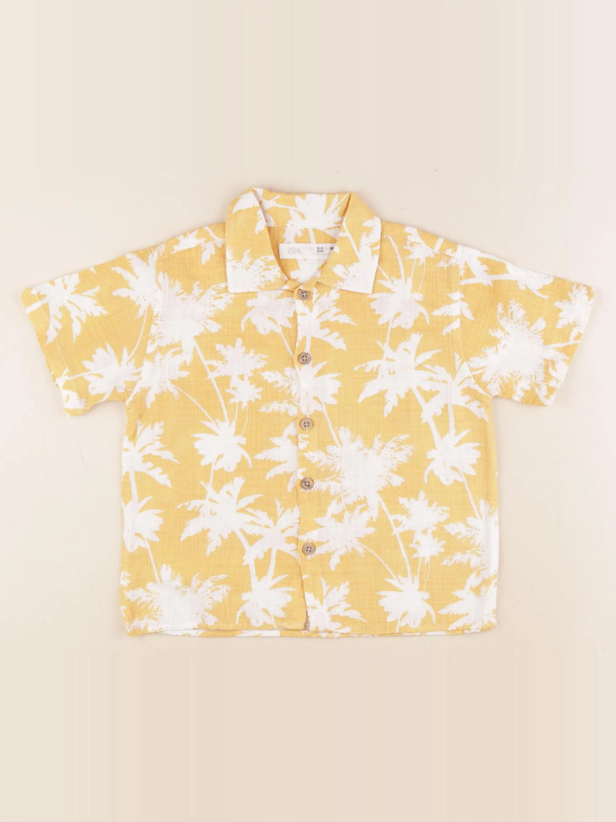 Zara - chemise jaune, blanc - 2/3 ans