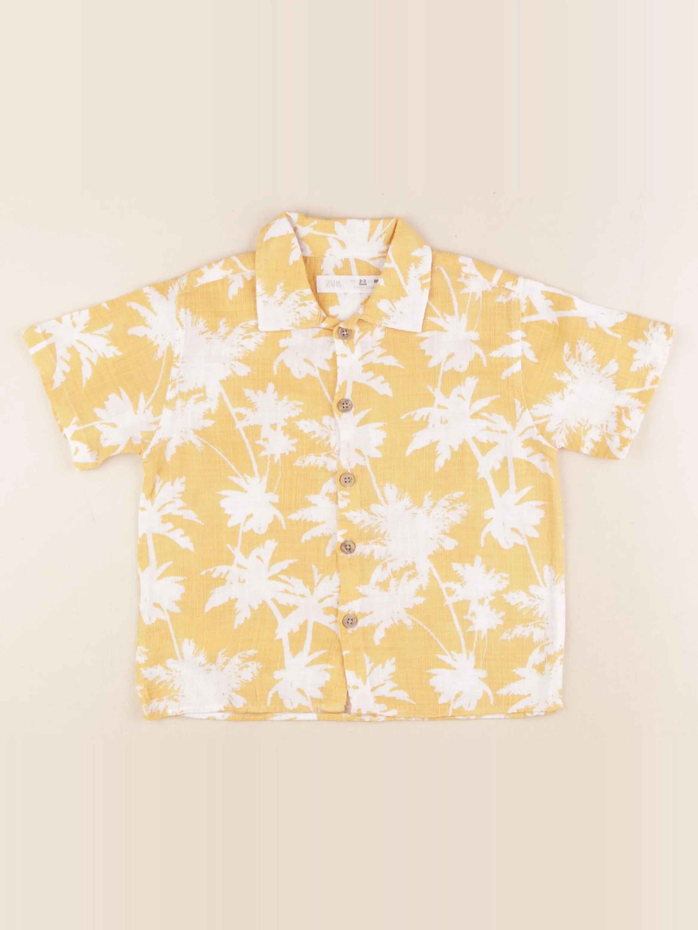 Zara - chemise jaune, blanc - 2/3 ans