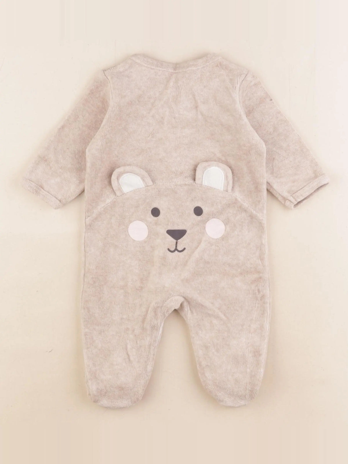Vertbaudet - pyjama velours beige - 3 mois