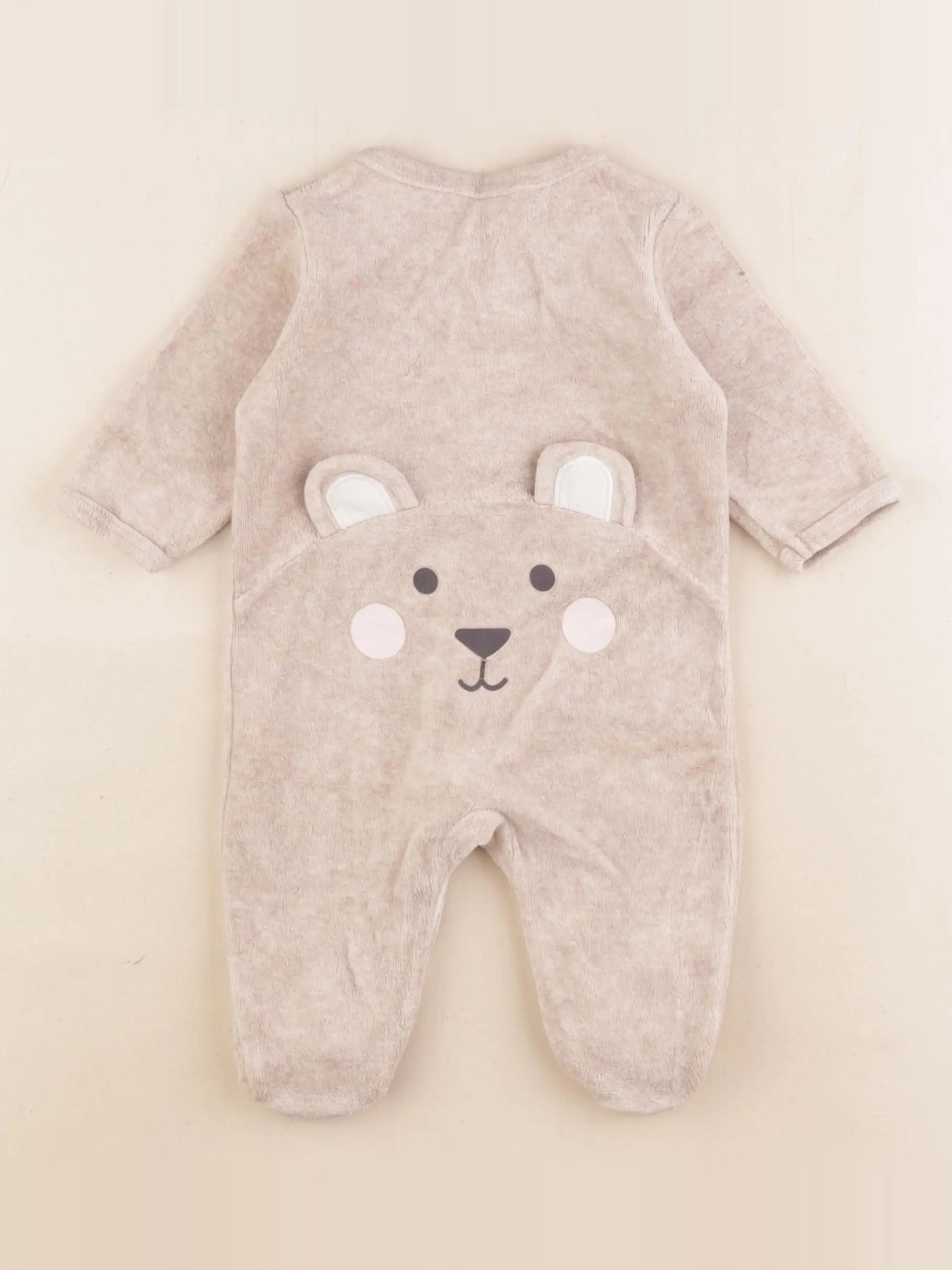 Vertbaudet - pyjama velours beige - 3 mois