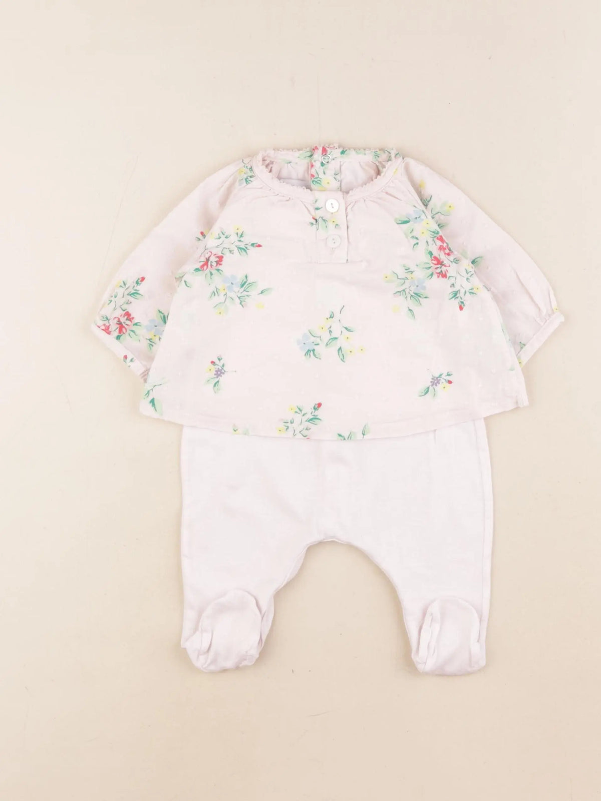 Petit Bateau - pyjama coton rose - 1 mois