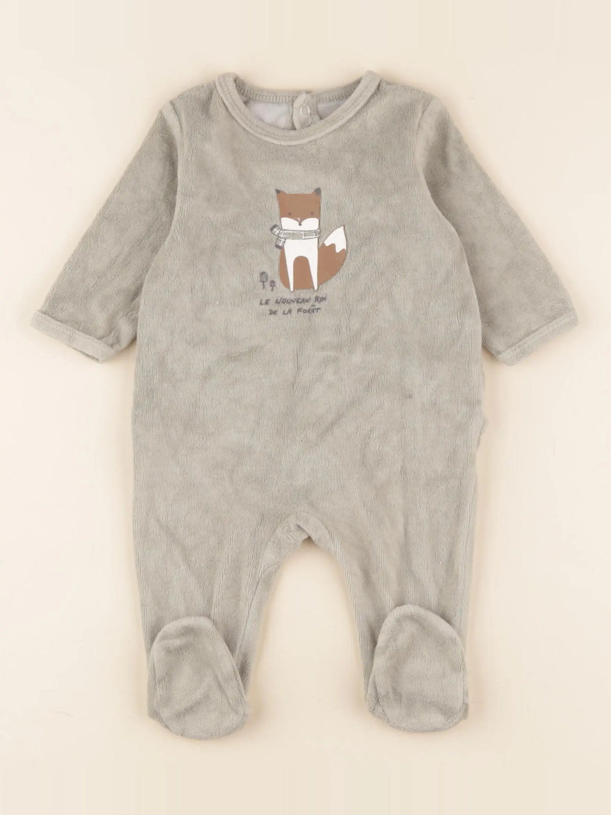 Vertbaudet - pyjama velours vert - 3 mois