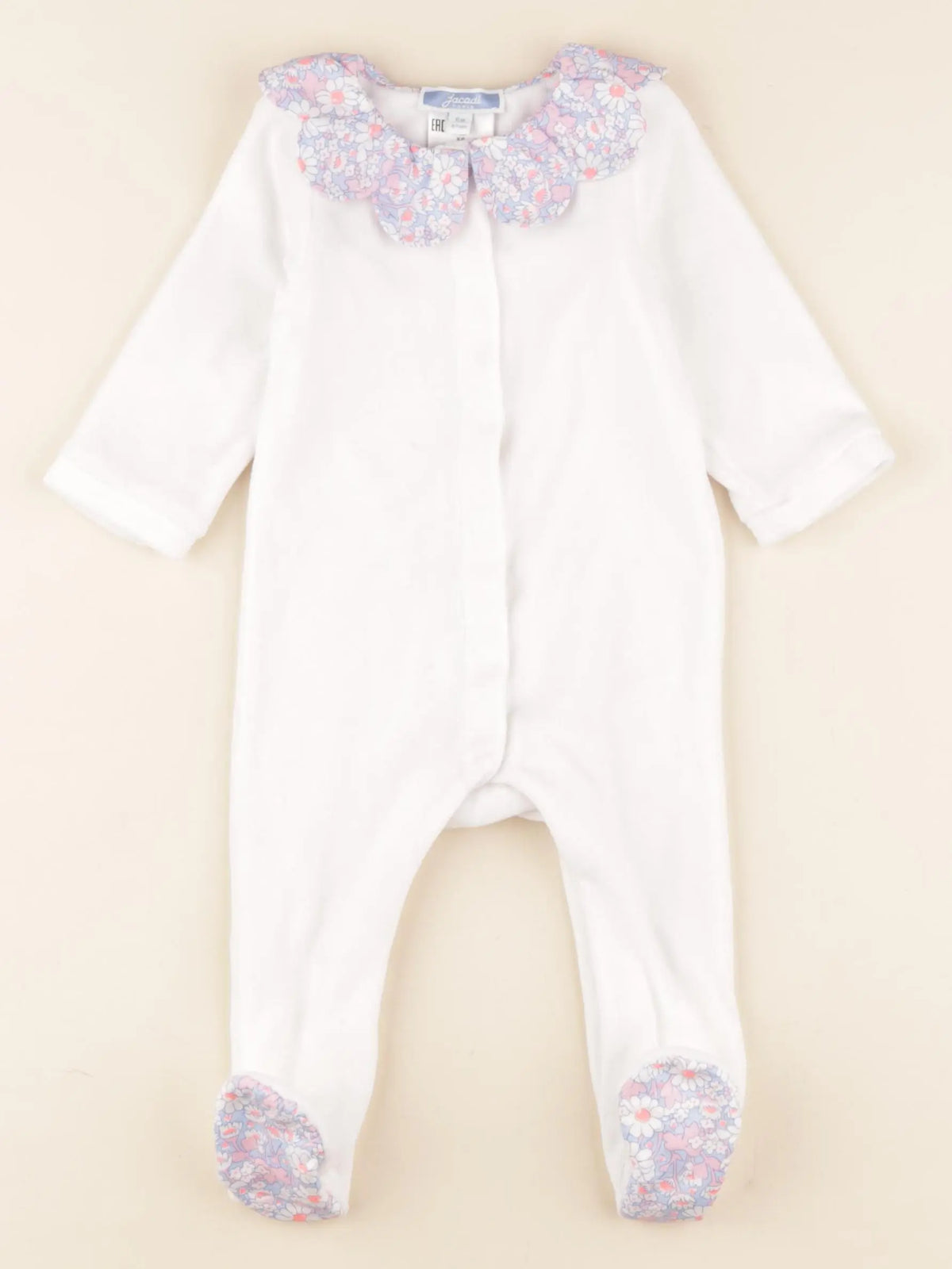 Jacadi - pyjama velours blanc, multicolore - 6 mois
