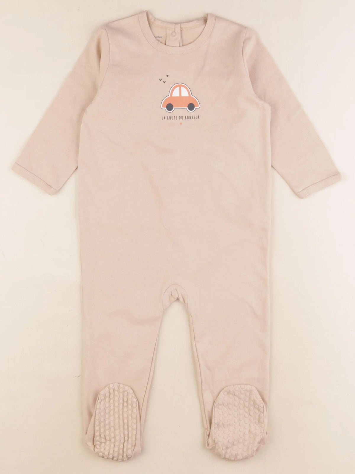 Vertbaudet - pyjama coton beige - 18 mois