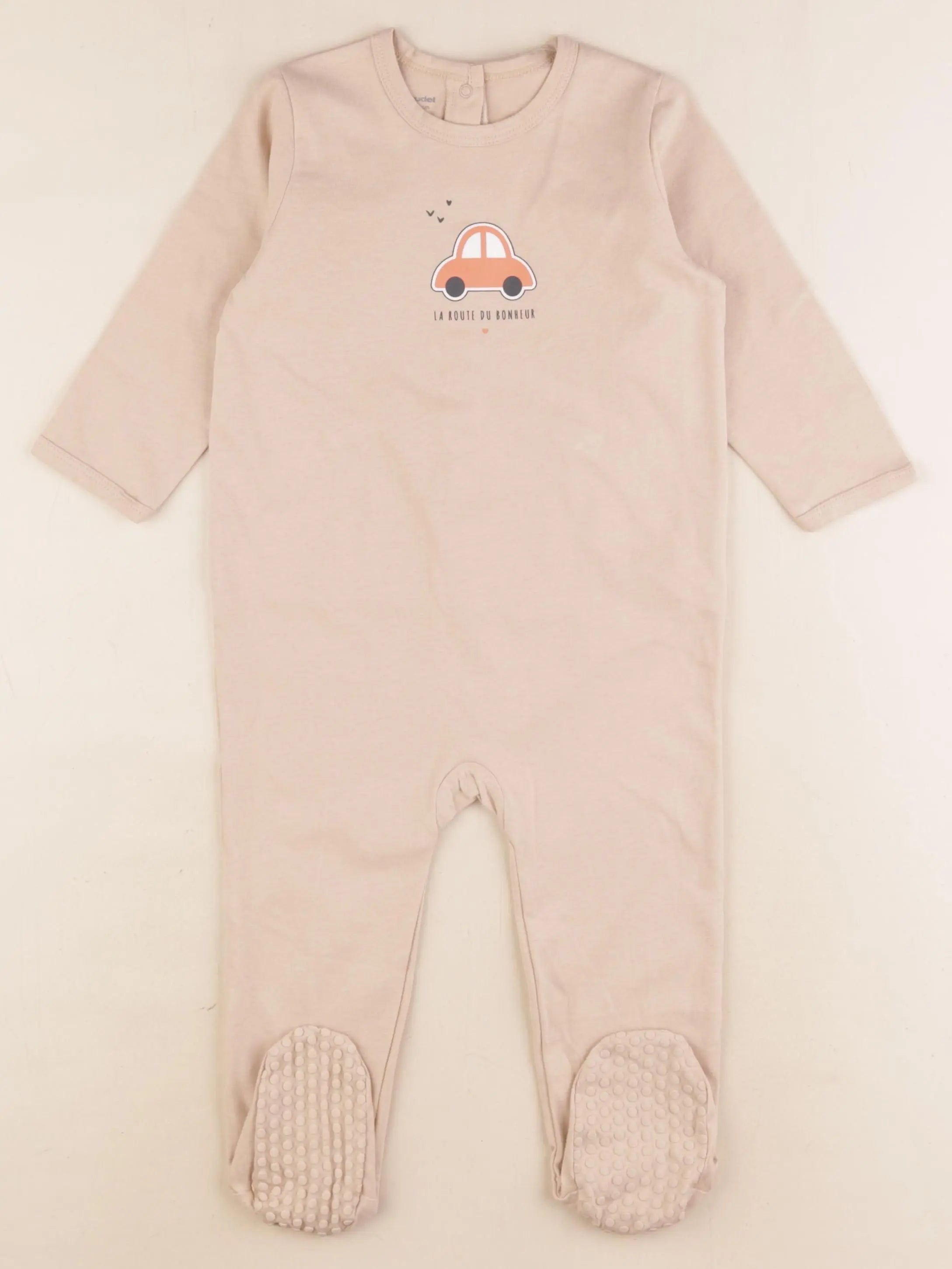Vertbaudet - pyjama coton beige - 18 mois