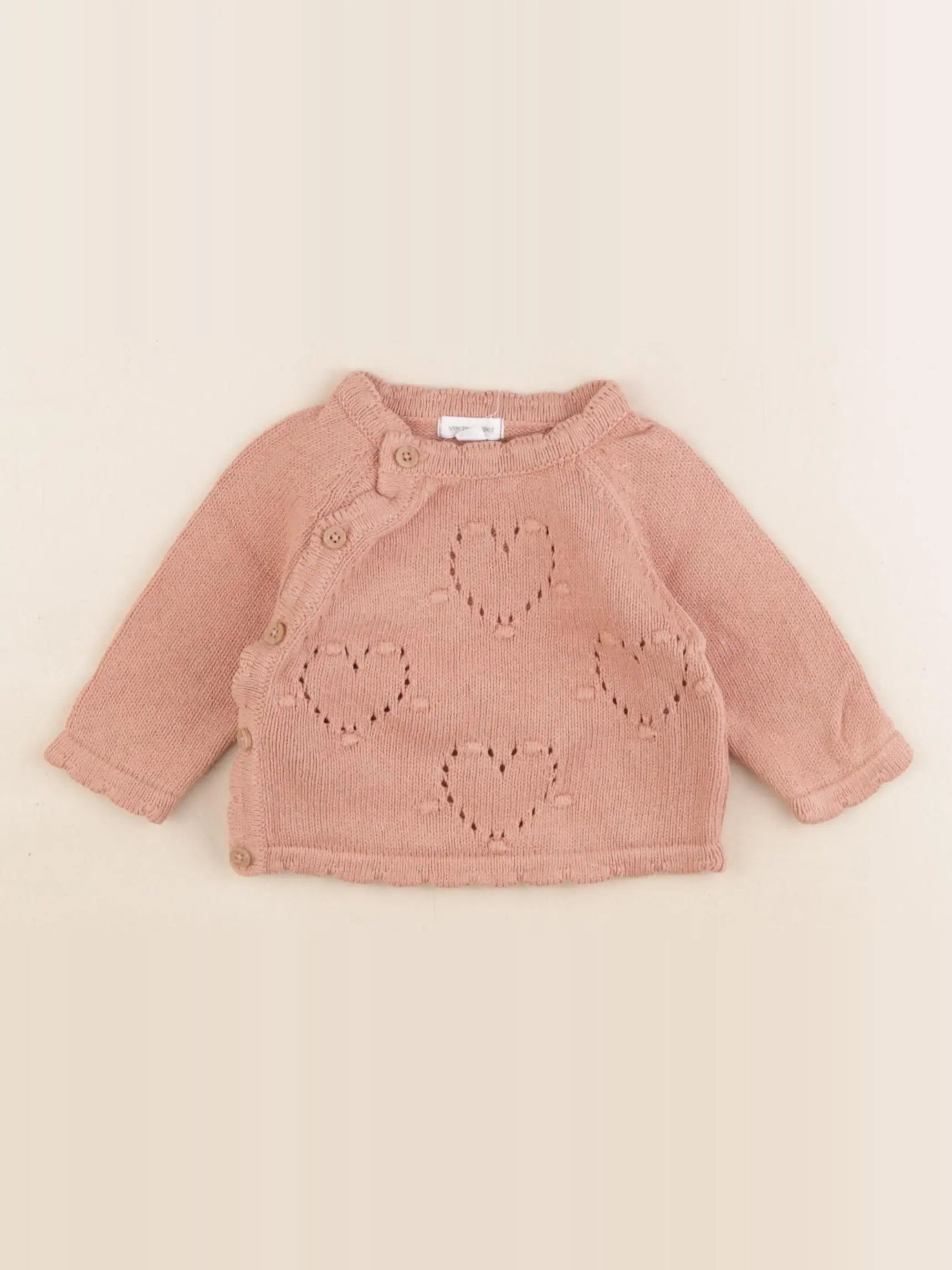 Vertbaudet - pull rose - 1 mois