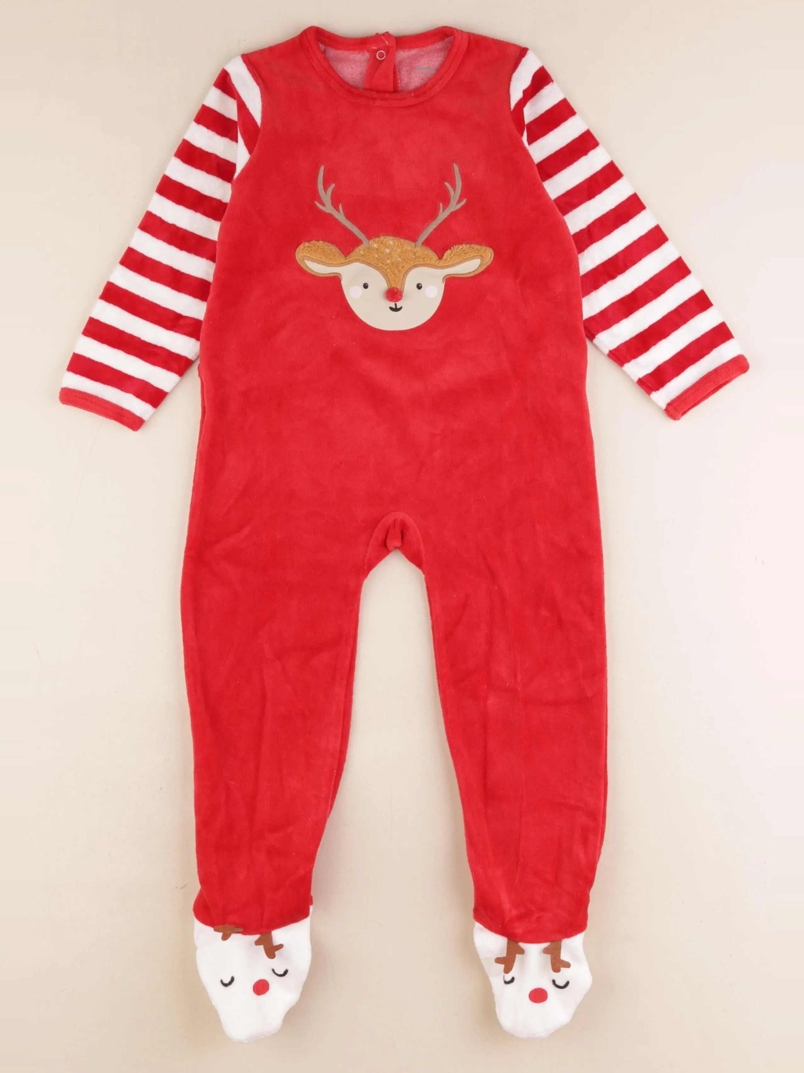 Vertbaudet - pyjama velours rouge - 3 ans