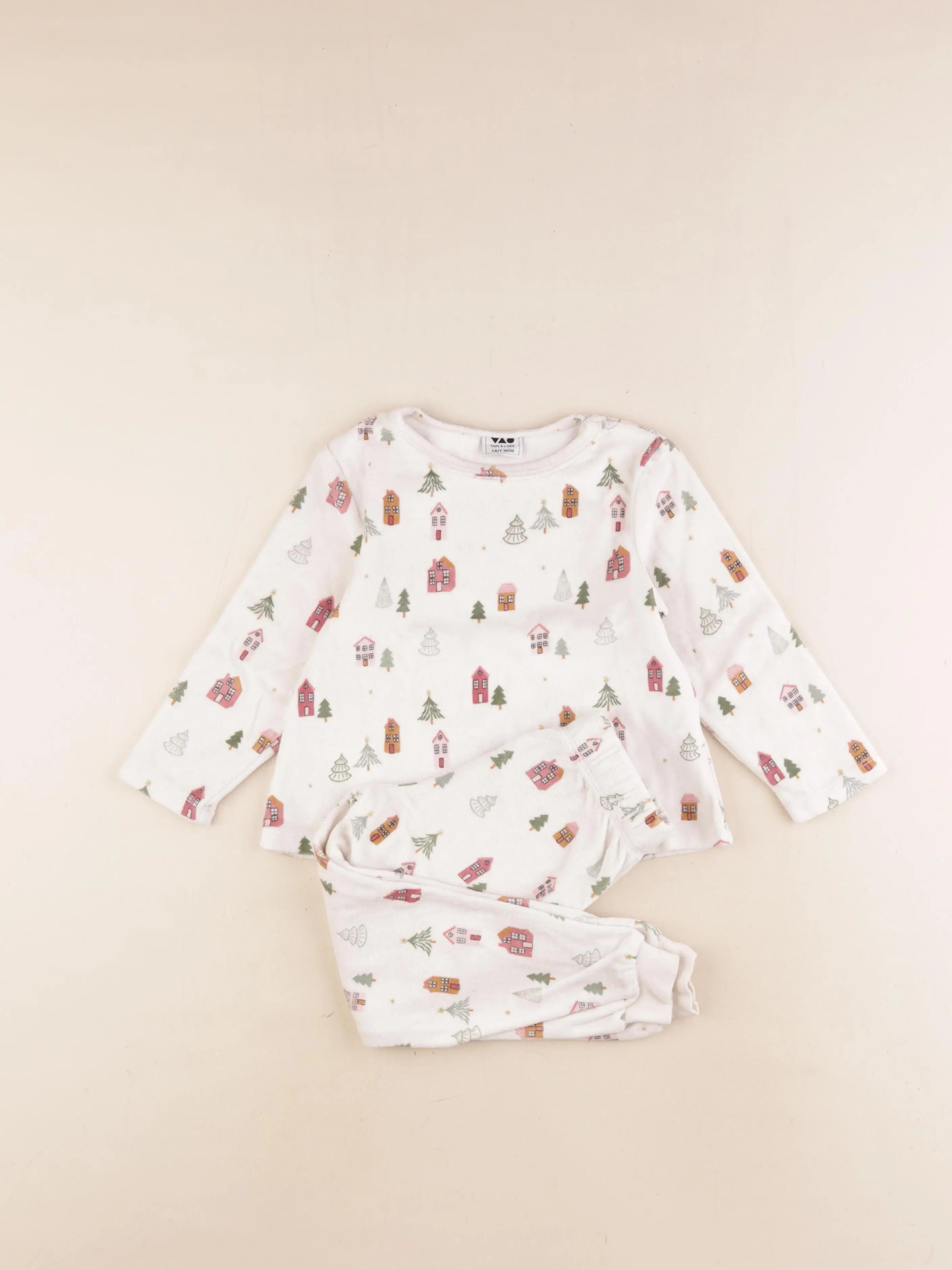 Tape à l'oeil - pyjama velours blanc - 3 ans