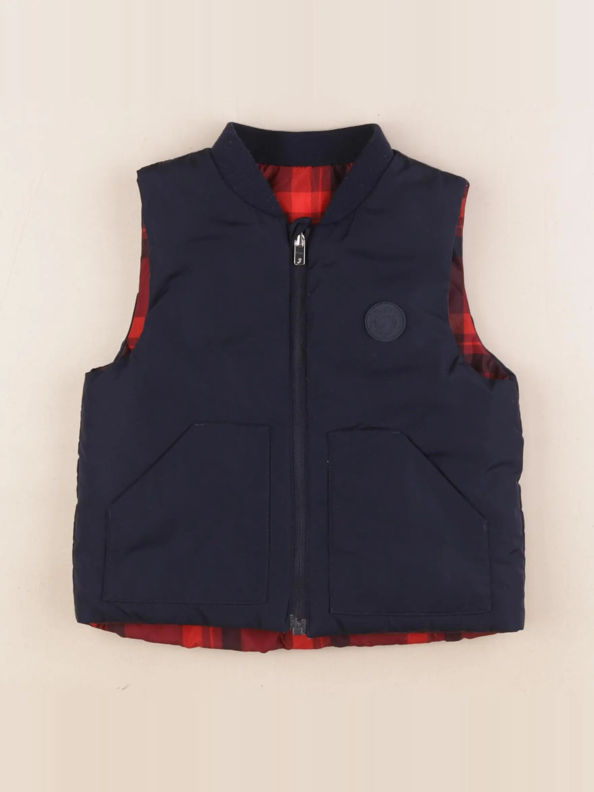 Jacadi - doudoune réversible bleu, rouge - 3 ans