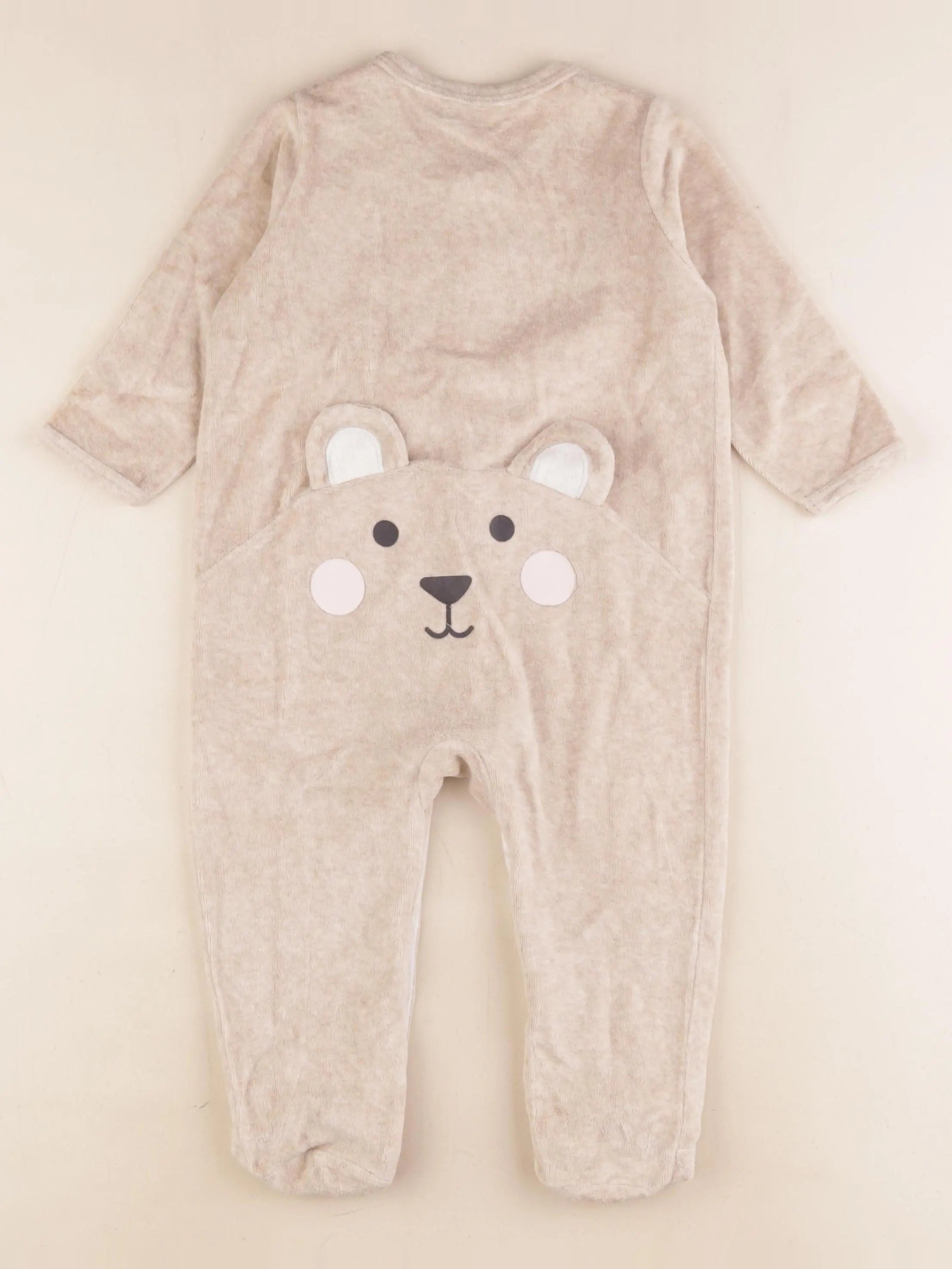 Vertbaudet - pyjama velours beige - 18 mois