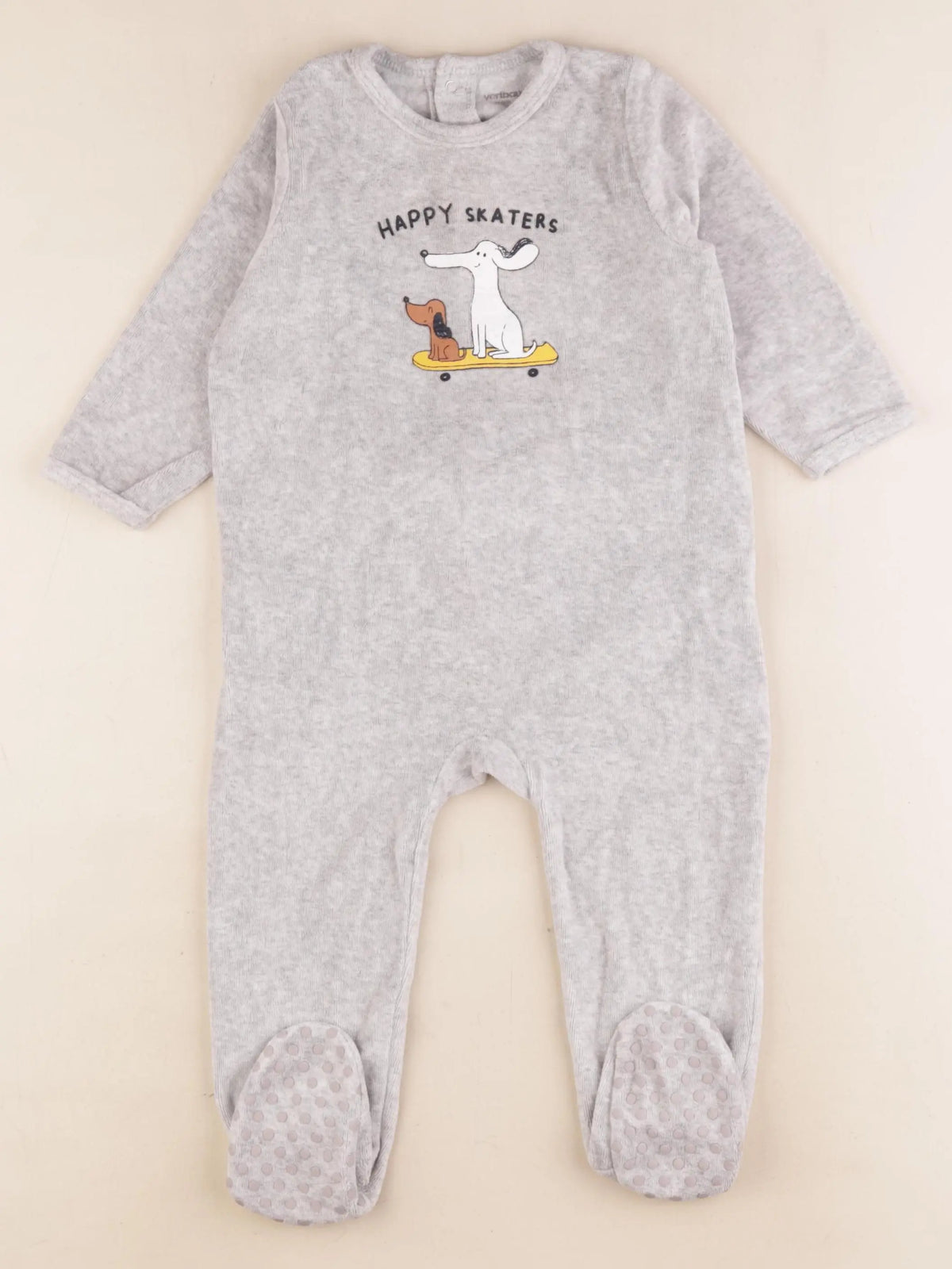 Vertbaudet - pyjama velours gris - 18 mois