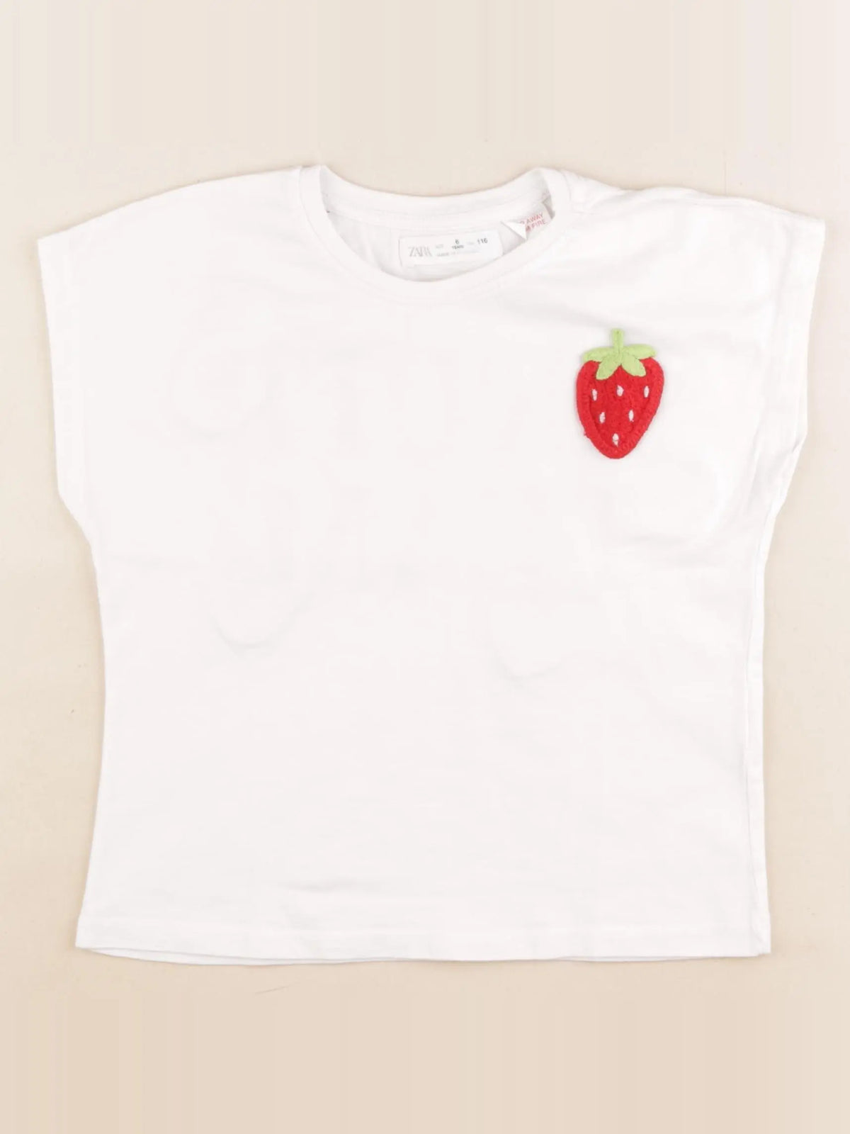 Zara - tee-shirt imprimé au dos blanc - 6 ans