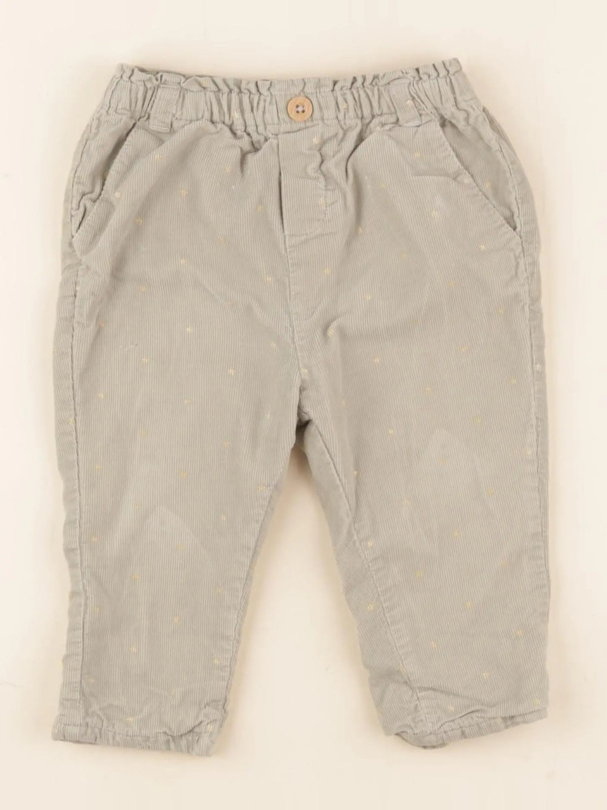 Vertbaudet - pantalon vert, or - 12 mois