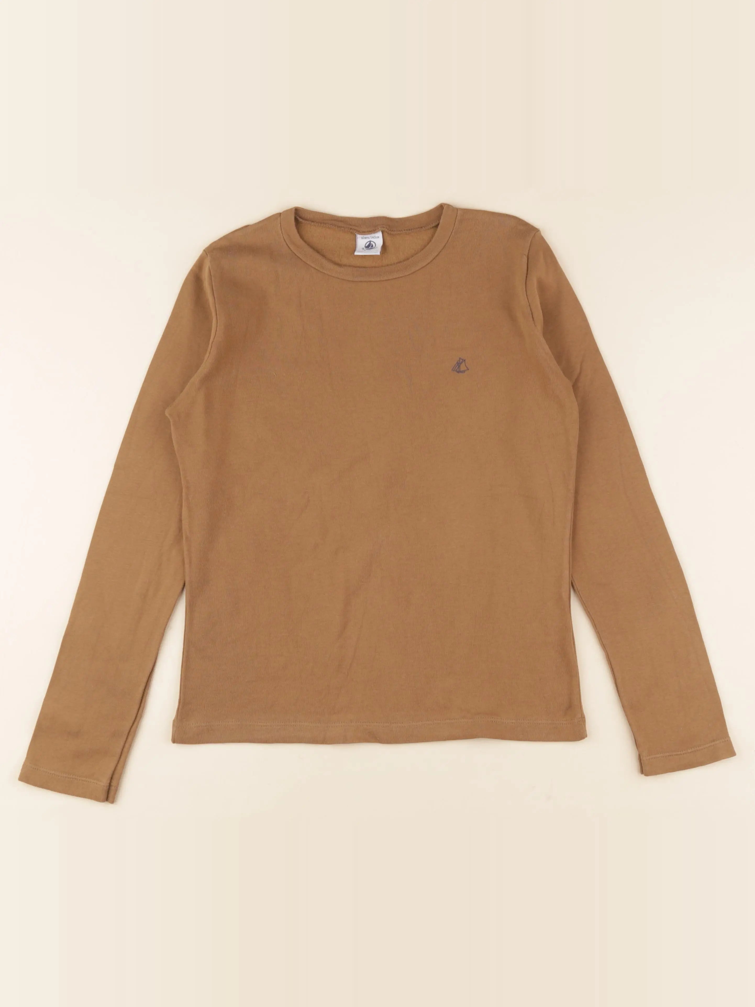 Petit Bateau - tee-shirt marron - 10 ans