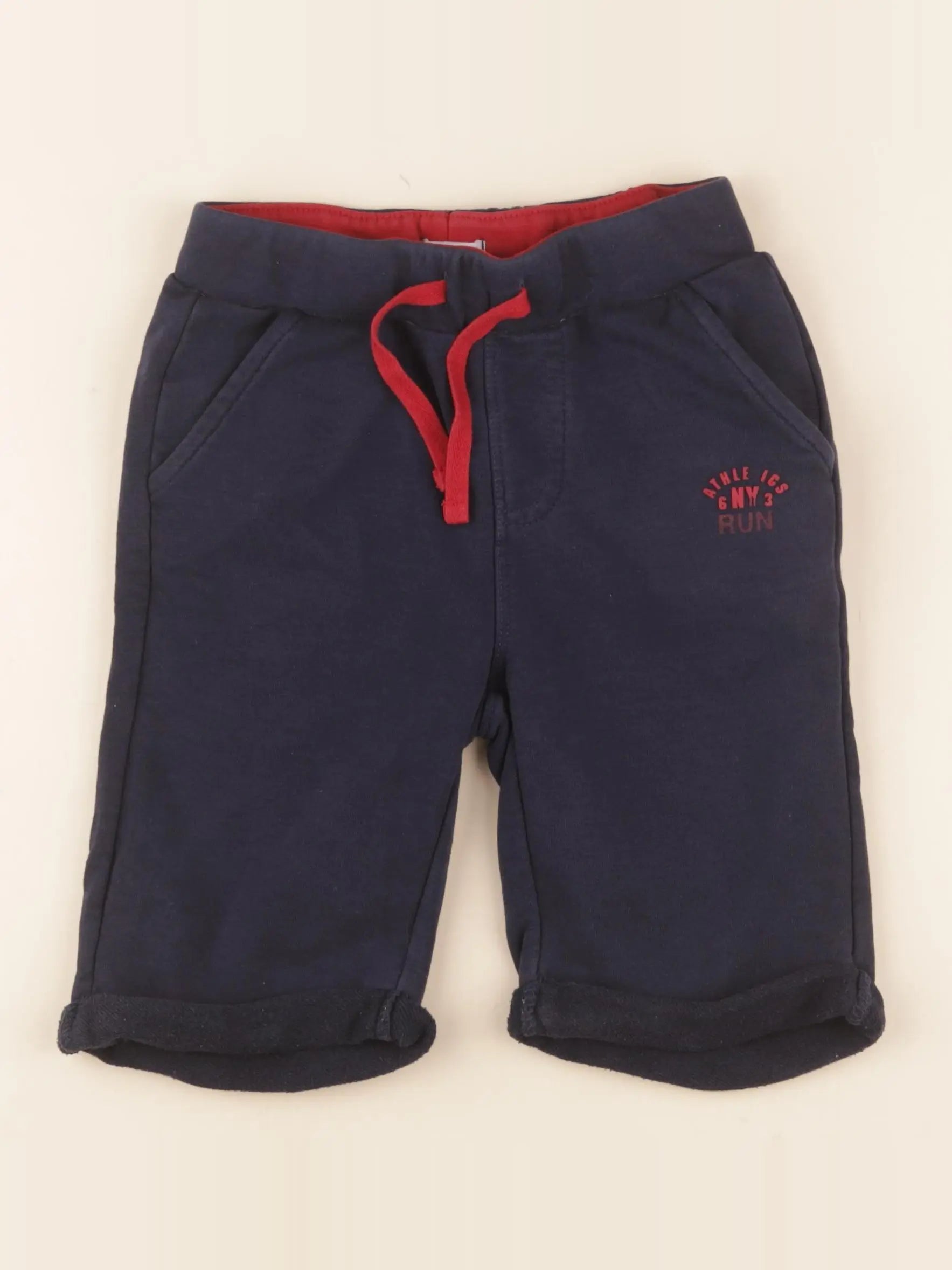 Vertbaudet - short bleu, rouge - 7 ans