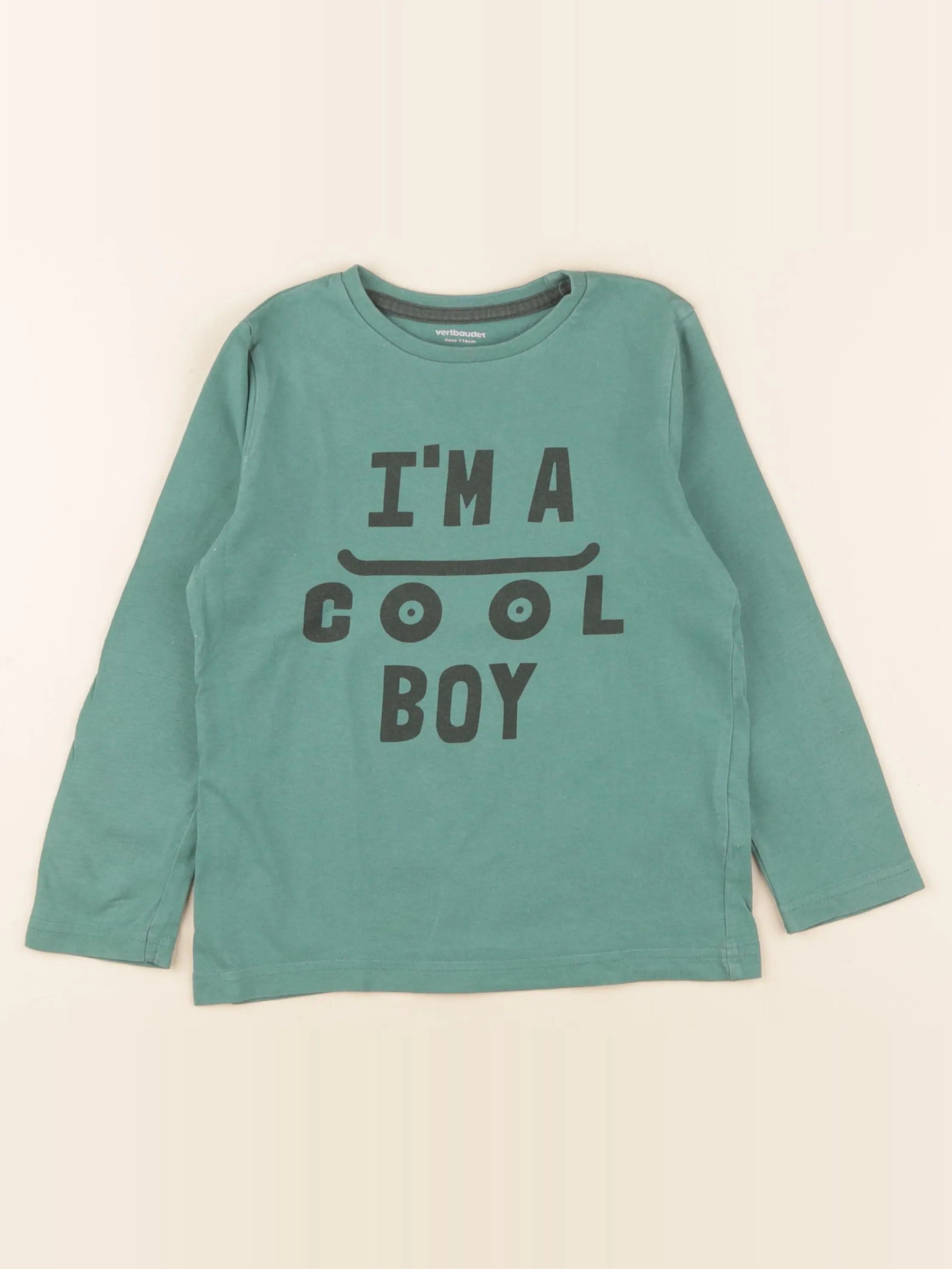 Vertbaudet - tee-shirt vert - 6 ans