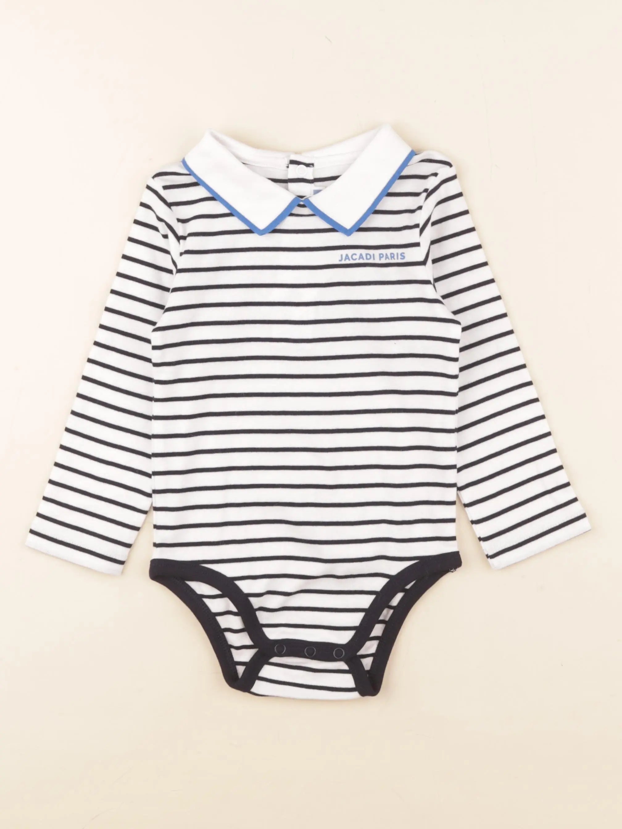 Jacadi - body à col blanc, bleu - 3 ans
