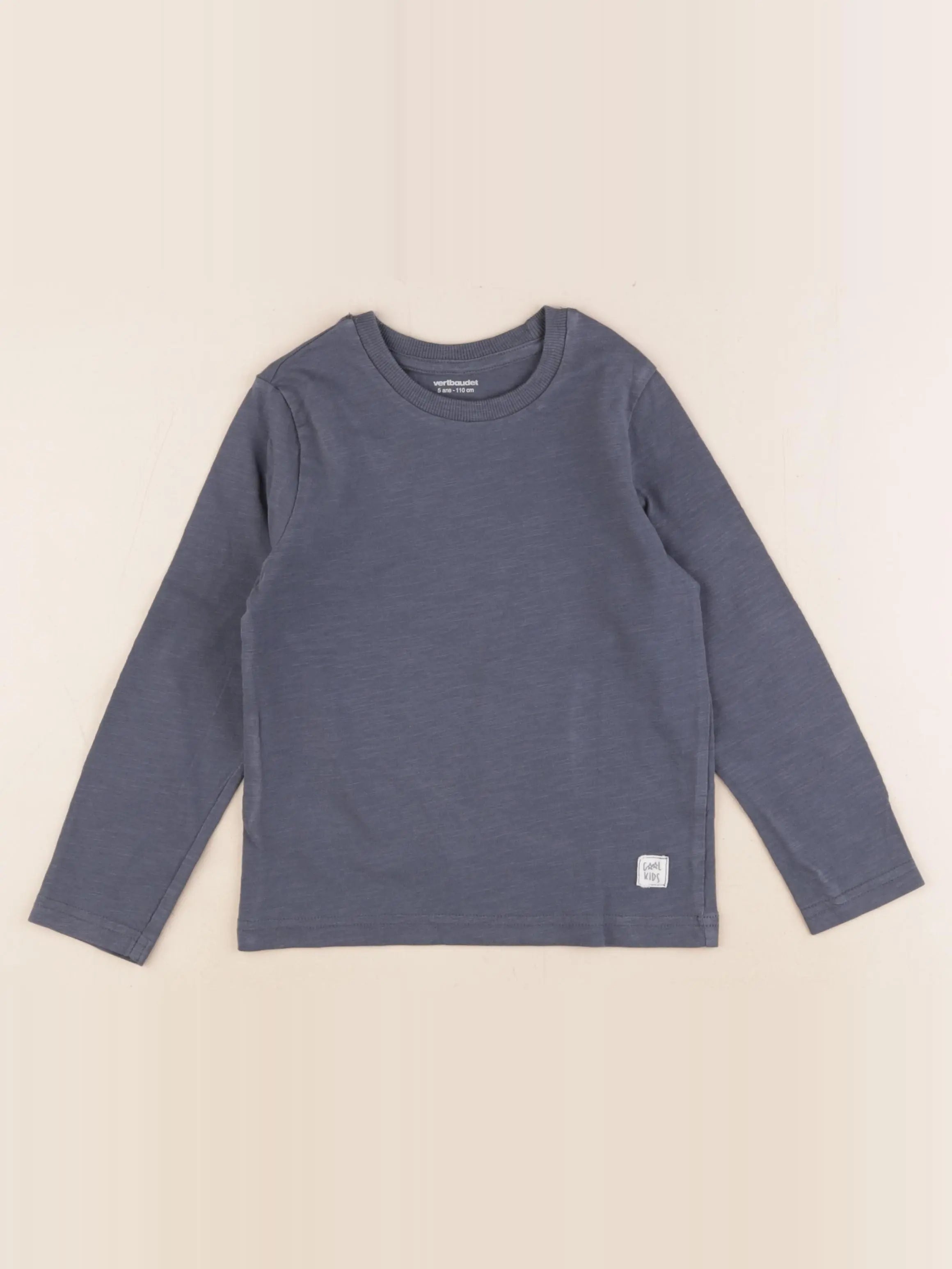 Vertbaudet - tee-shirt coton bleu - 5 ans