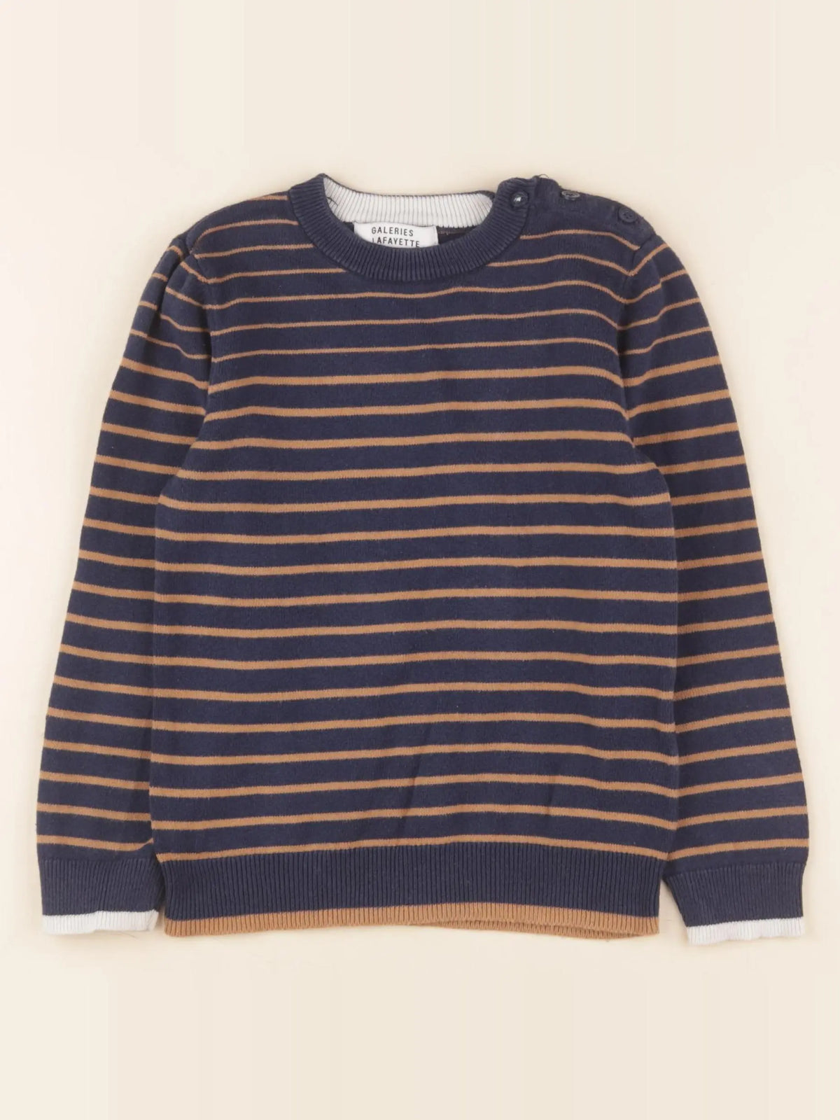 Galeries Lafayette - pull bleu, marron - 5 ans